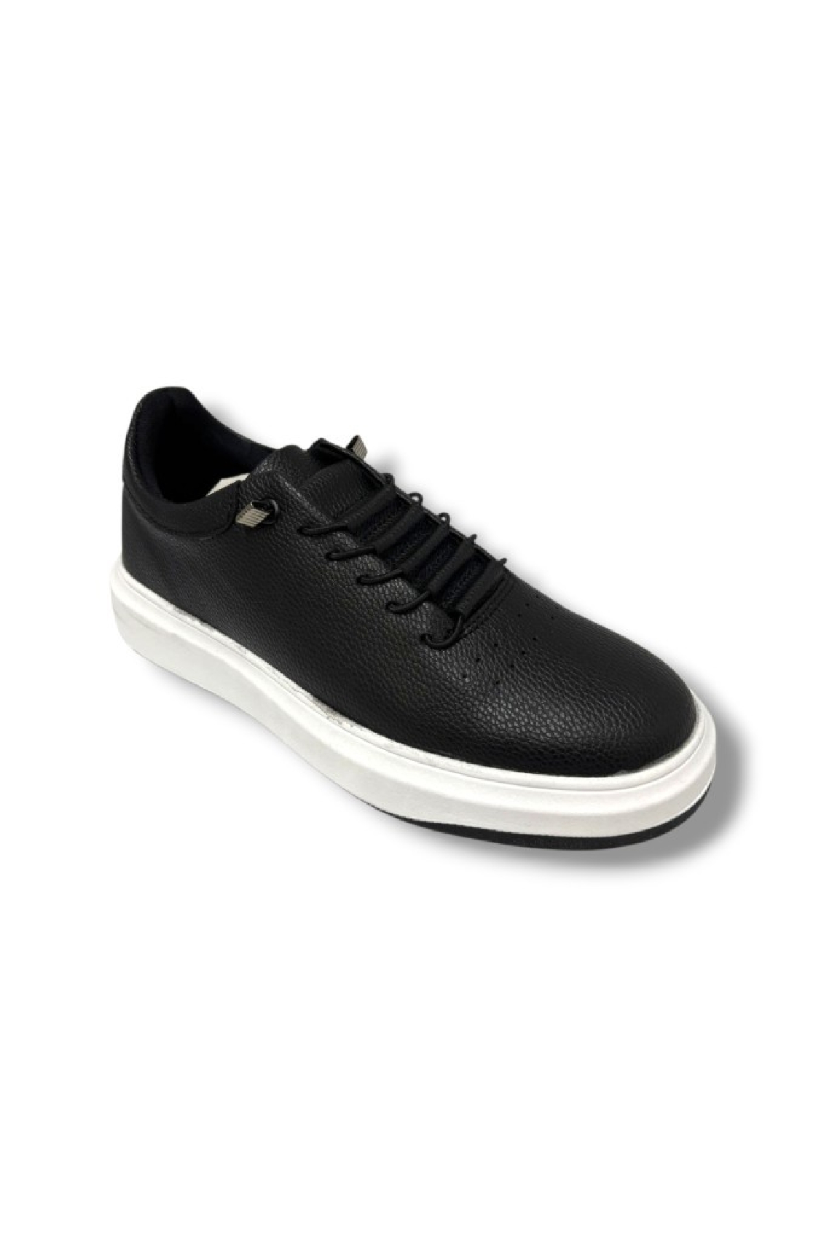 404-26 Deri Anatomik Erkek Ayakkabı Siyah Beyaz - Görsel 2