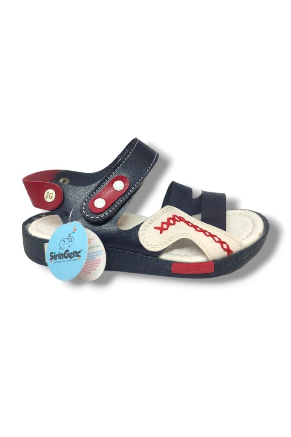 Şirinbebe 1601-20 Anatomik Dikiş Cırtlı Erkek Çocuk Sandalet Lacivert Beyaz 26-30 - Görsel 3