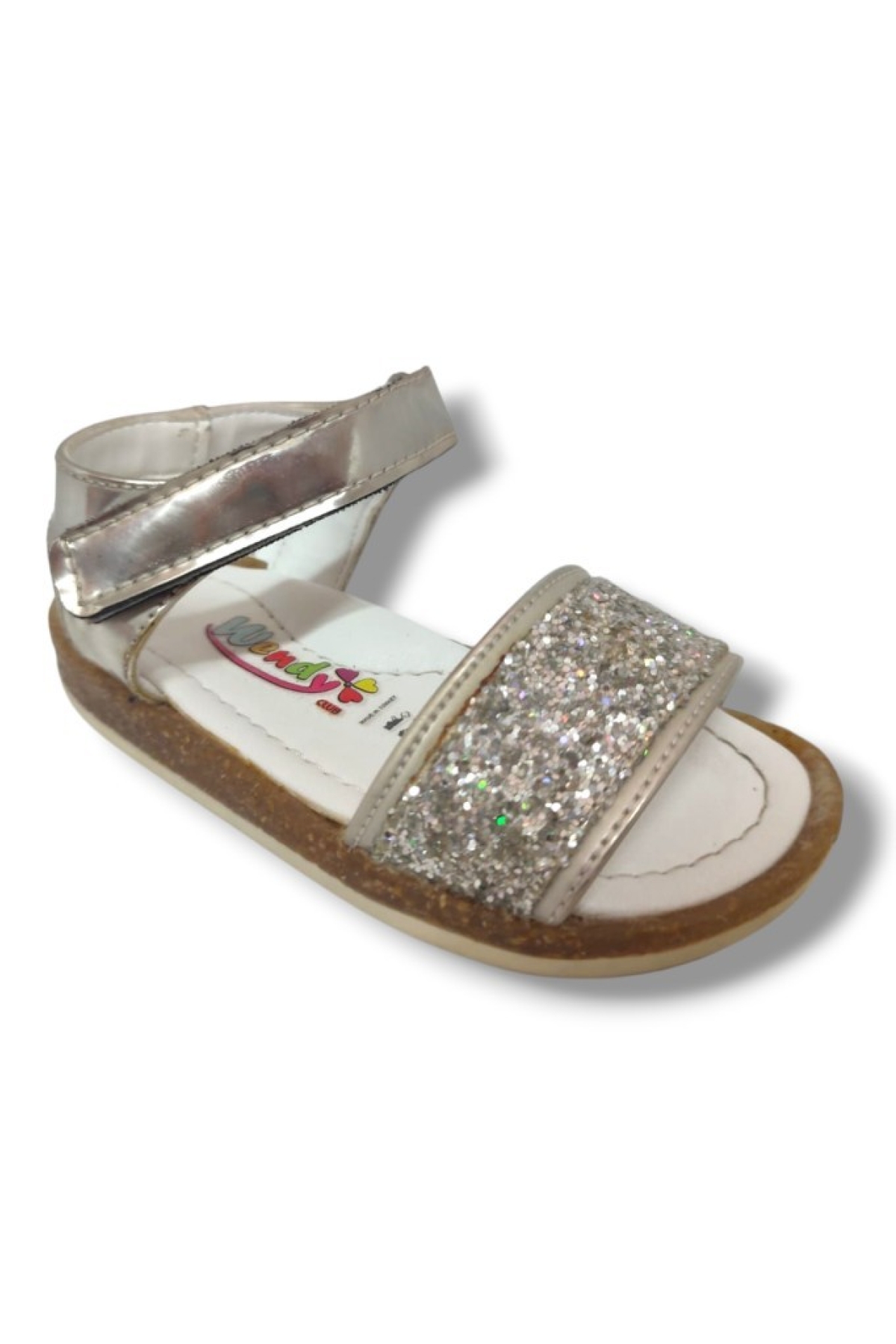 1171-20 Simli Tek Çırtli Kız Çocuk Sandalet Gümüş 21-25 - Görsel 2