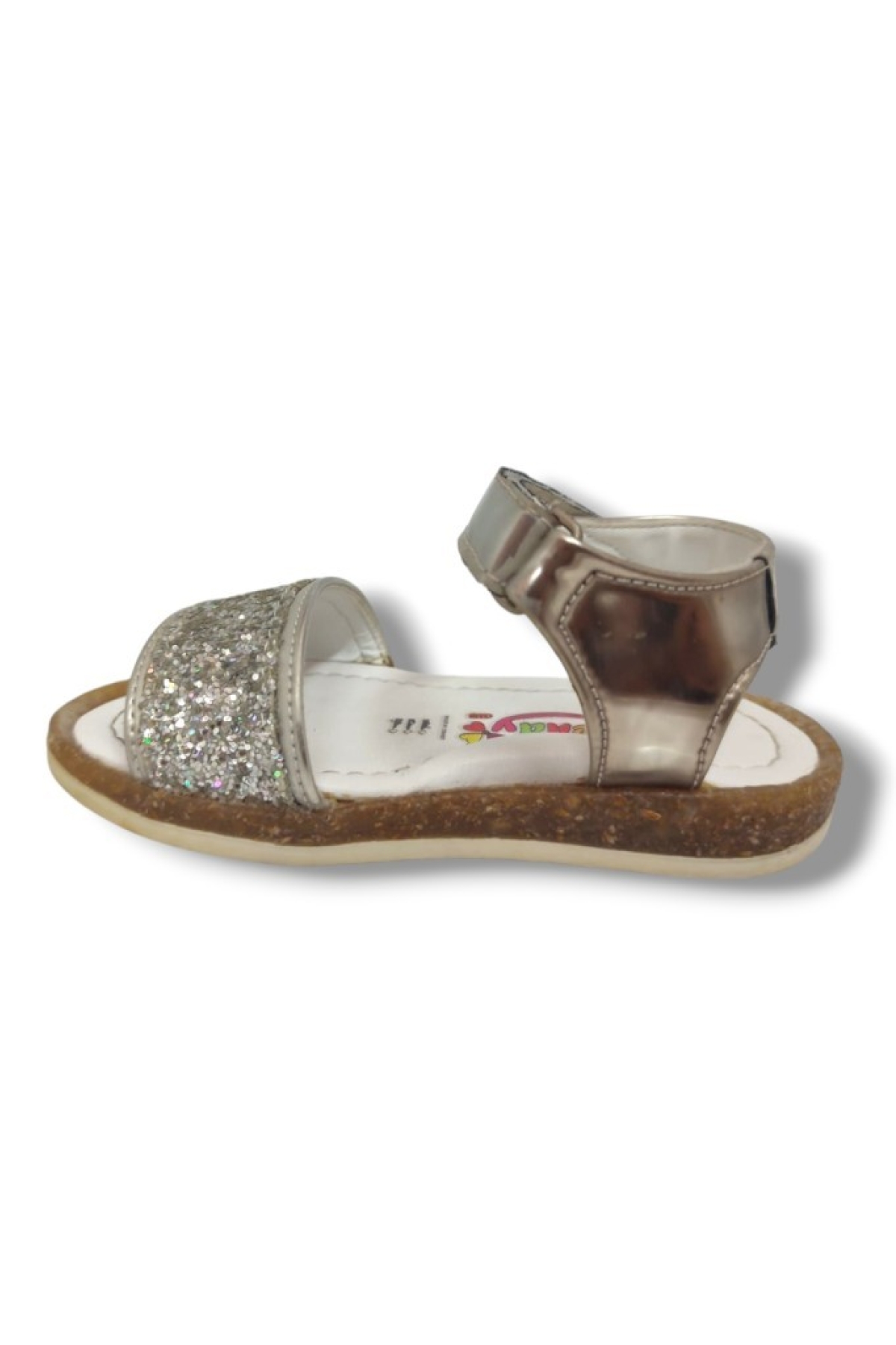 1171-20 Simli Tek Çırtli Kız Çocuk Sandalet Gümüş 21-25 - Görsel 4