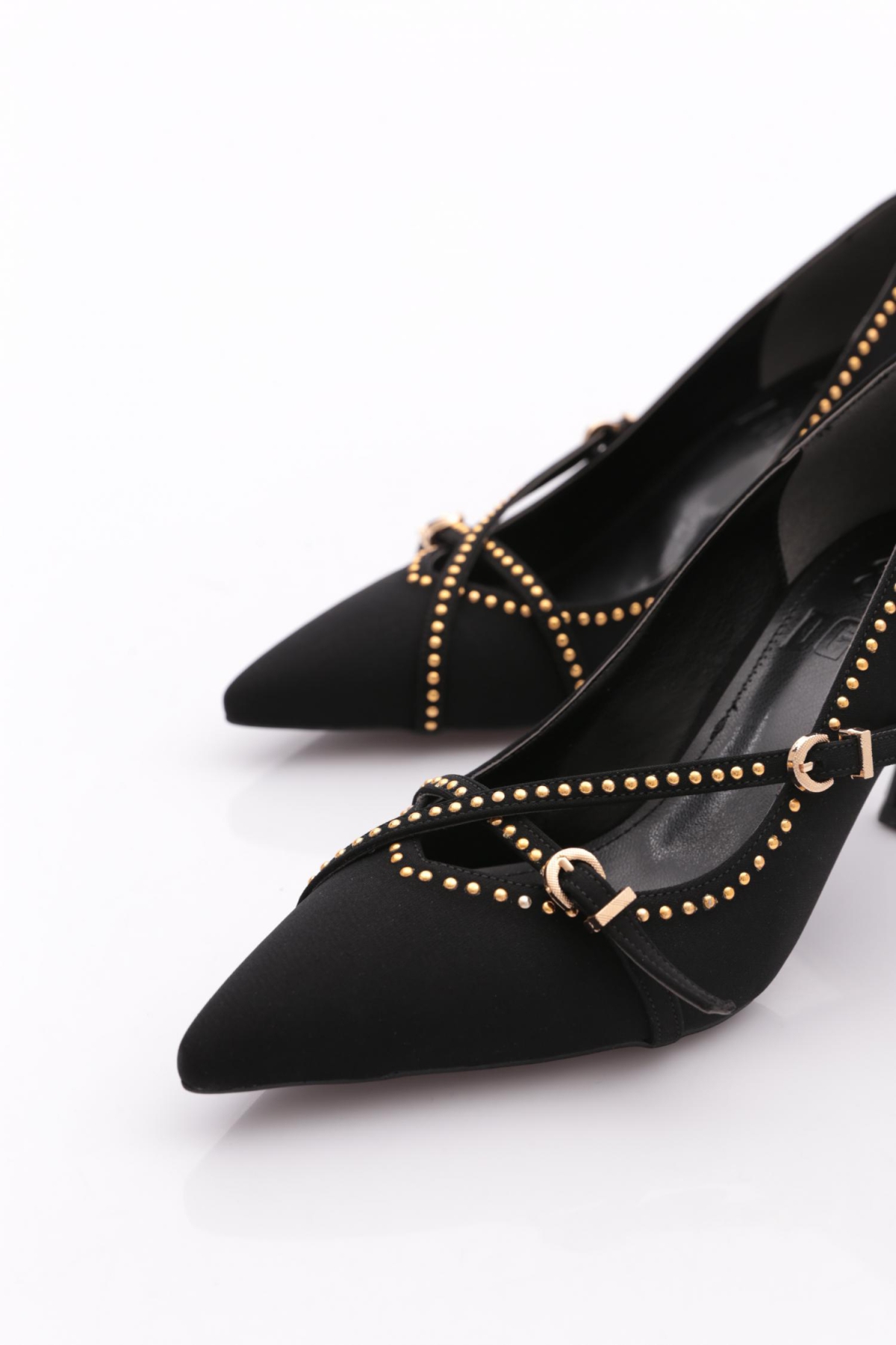 Pm492-K1750 Kadin Kemer Toka Detaylu Taşli Topuklu Ayakkabi - Görsel 5