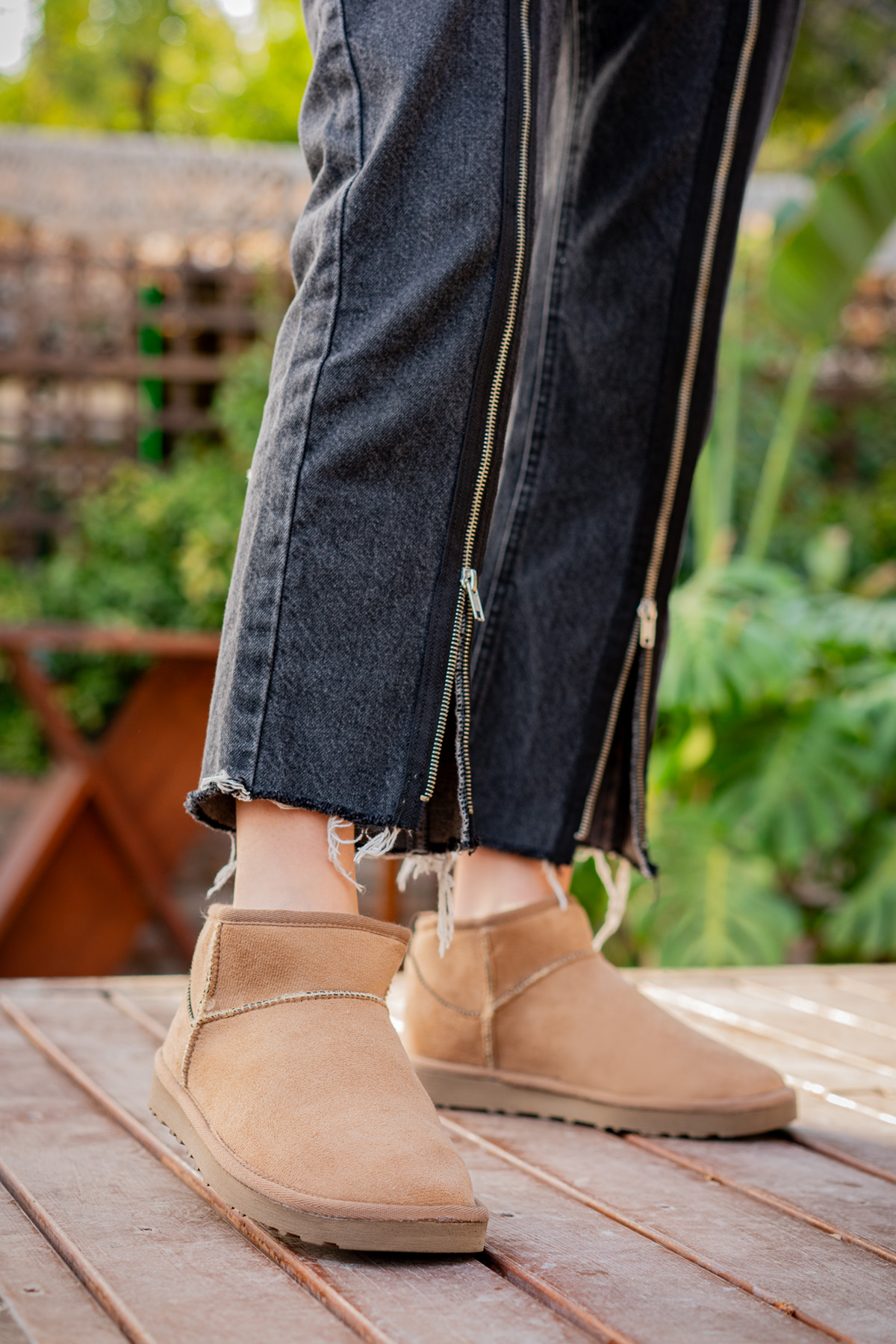 Kadın Garantili İçi Kürklü Hafif Taban Mini Bot Uggm301 Vizon - Görsel 5