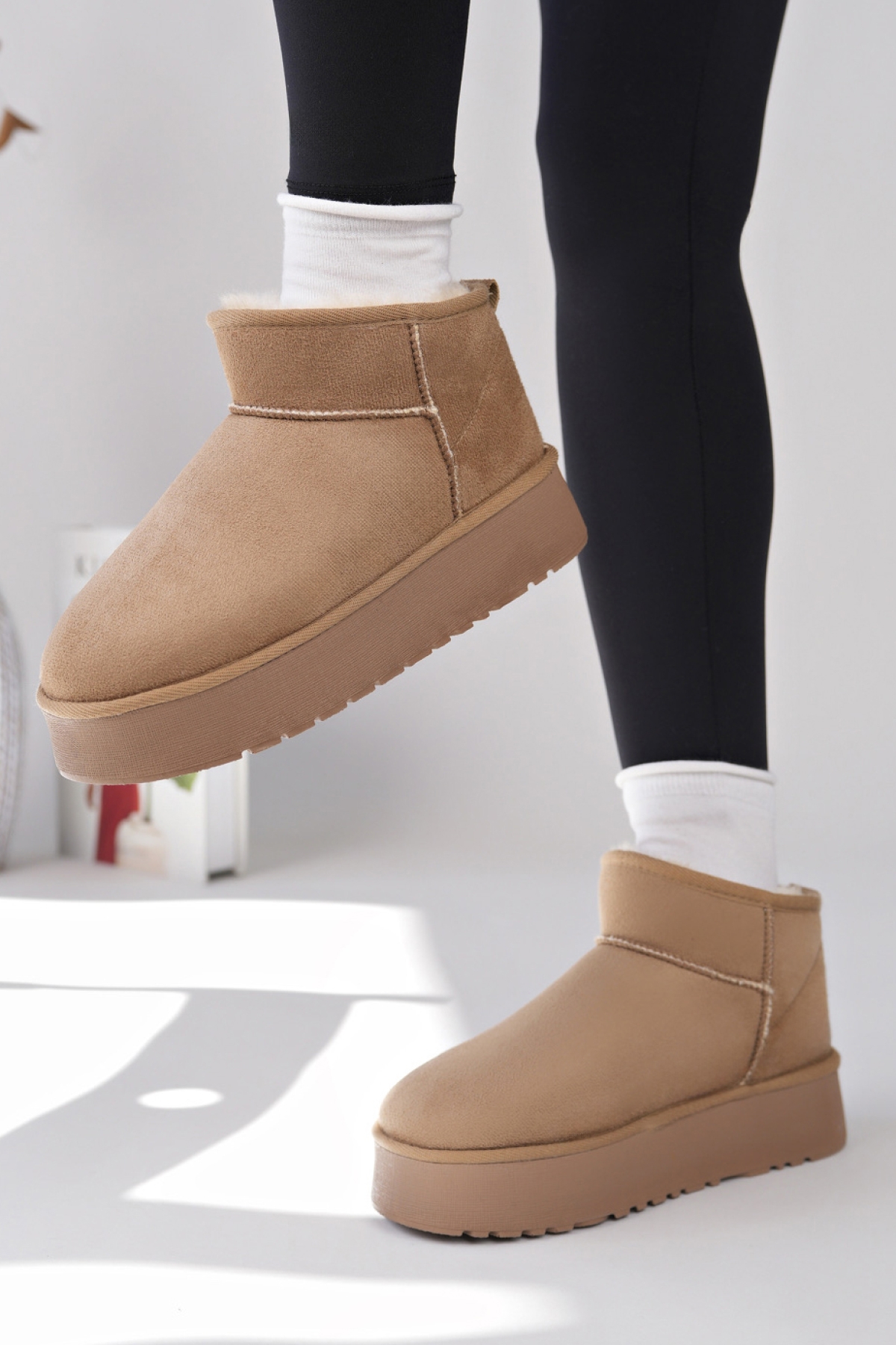 Çocuk Termal Yünlü Ev Bot Uggm.304 Vizon - Görsel 2