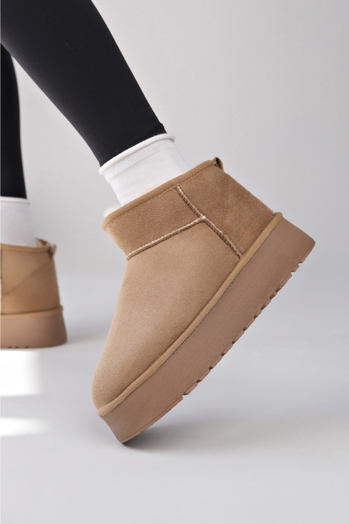 Çocuk Termal Yünlü Ev Bot Uggm.304 Vizon - Görsel 3