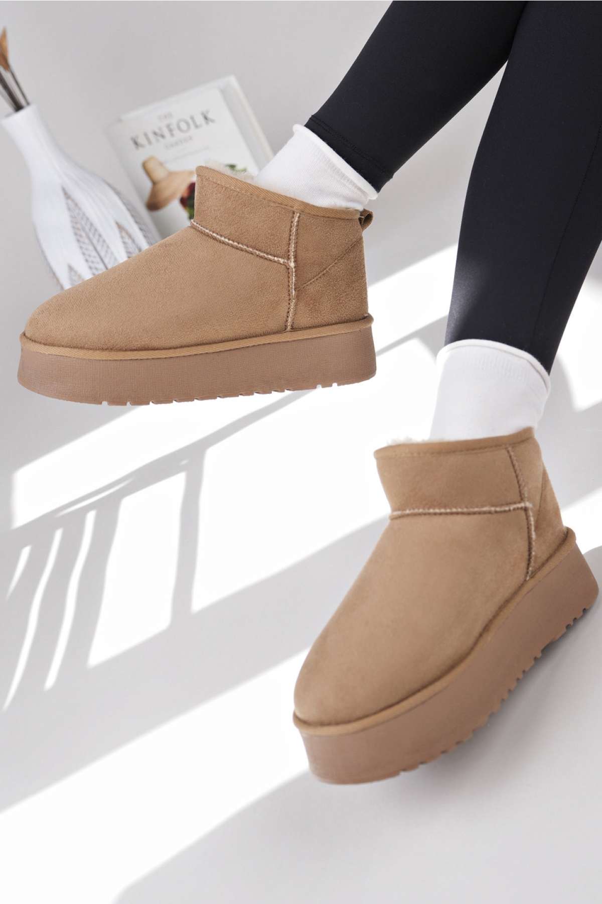 Çocuk Termal Yünlü Ev Bot Uggm.304 Vizon - Görsel 4