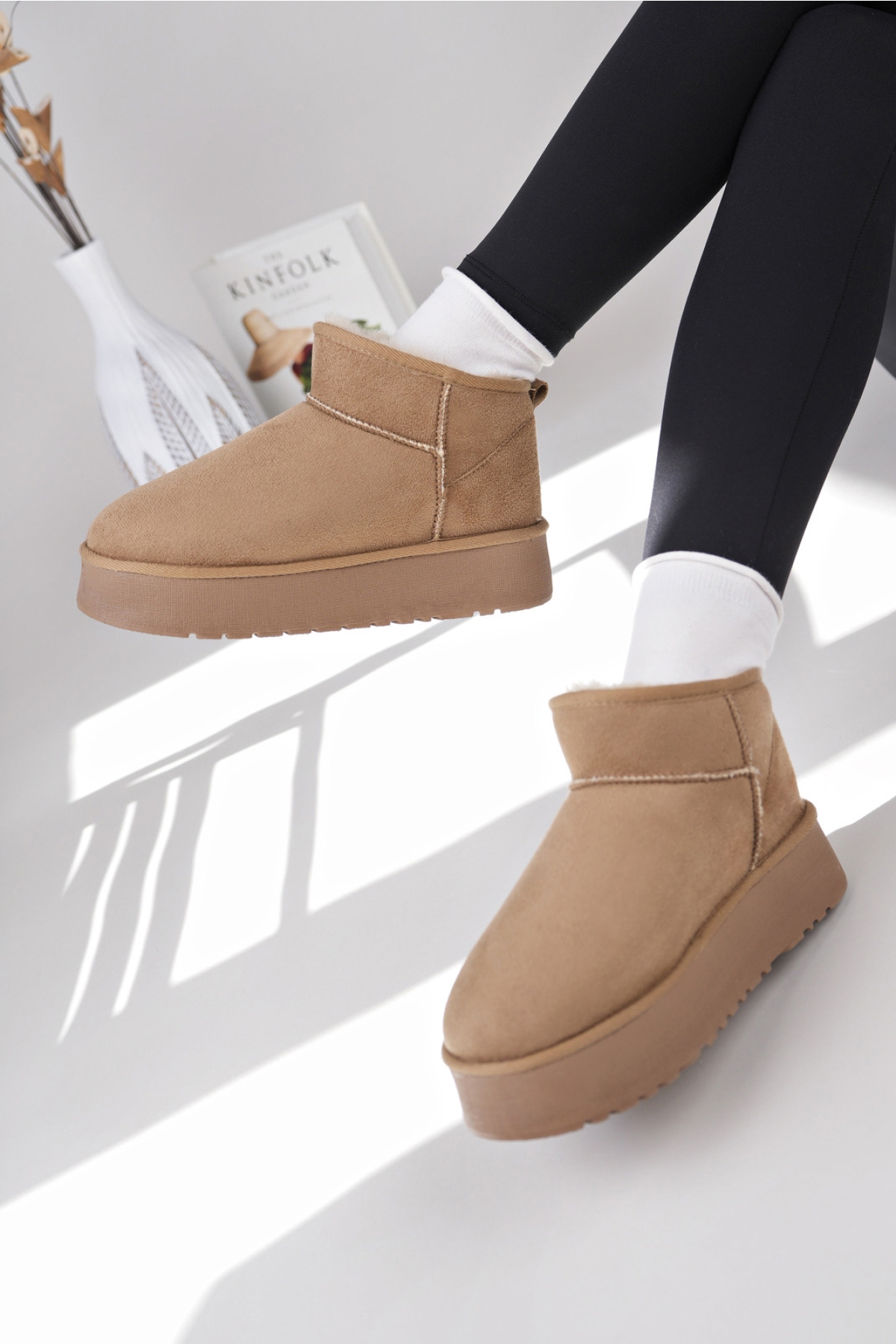 Çocuk Termal Yünlü Ev Bot Uggm.304 Vizon - Görsel 7