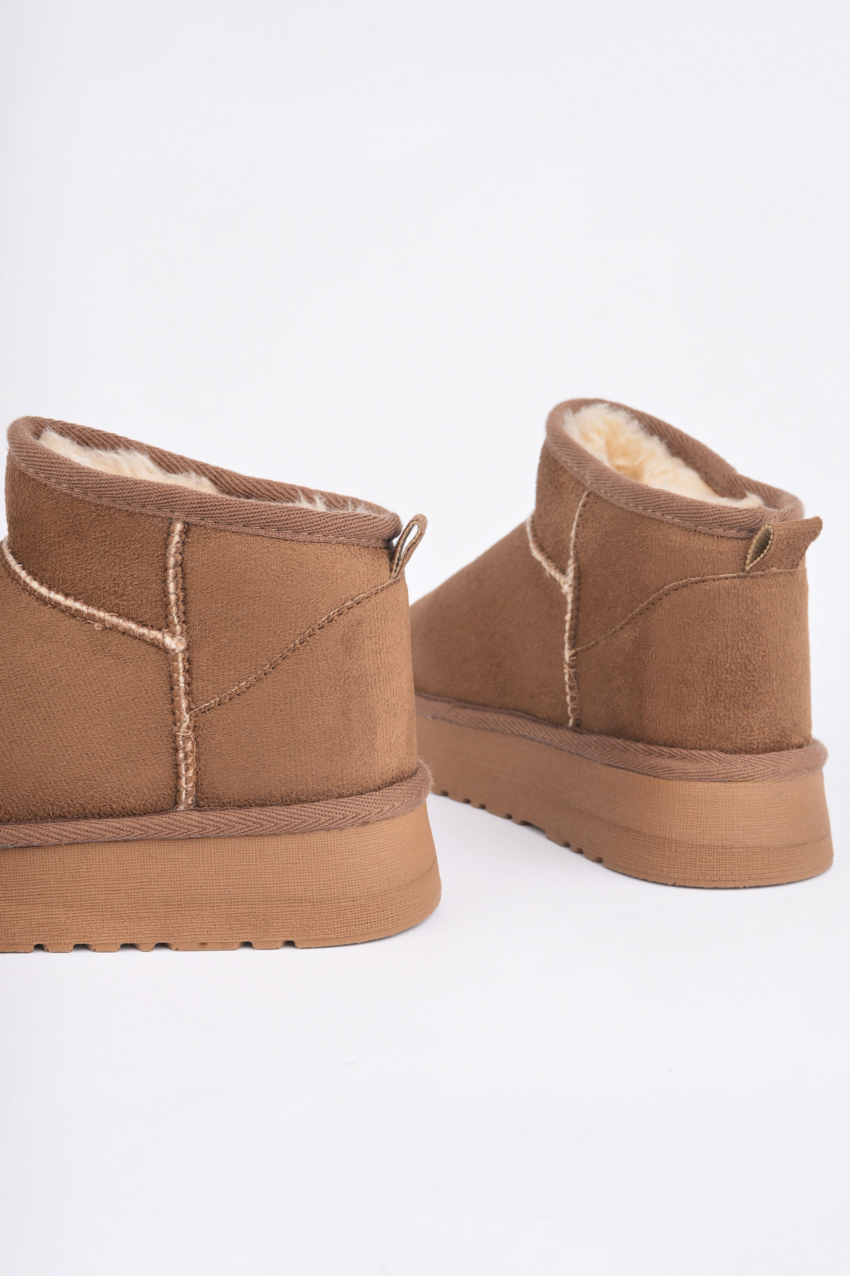 Kadın Garantili İçi Kürklü Hafif Taban Mini Bot Uggm.302 Taba - Görsel 5