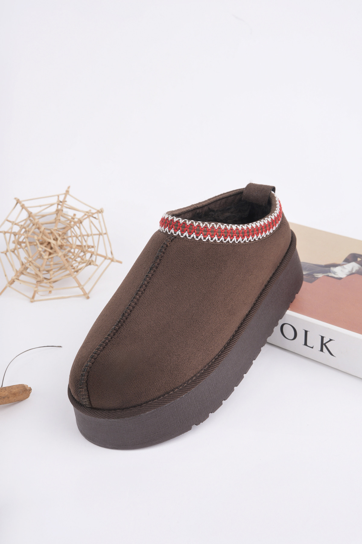 Kadın Garantili İçi Kürklü Hafif Yüksek Taban Mini Sabo Ev Terliği UggSabo.303 Kahve - Görsel 2