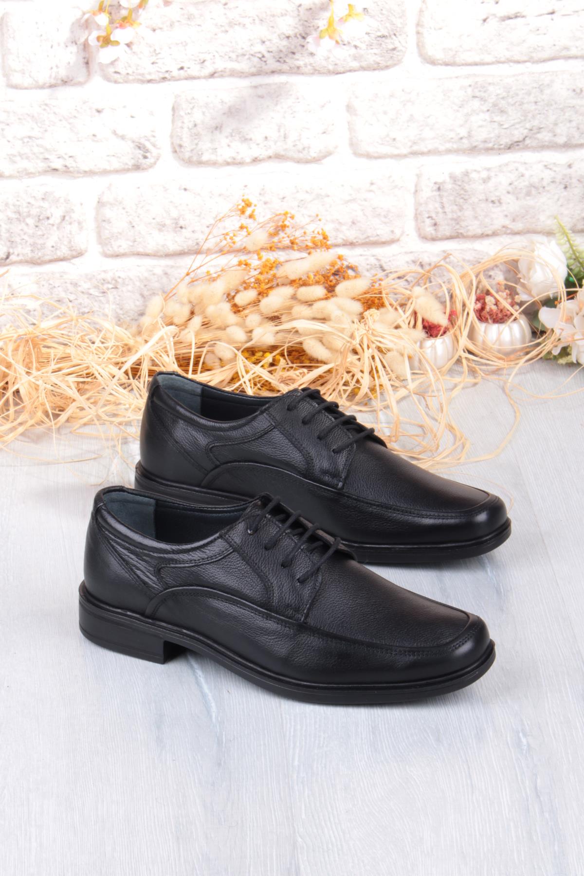 42409 Rahat Kauçuk Kaymaz Taban Hakiki Deri Erkek Ayakkabı - Görsel 2