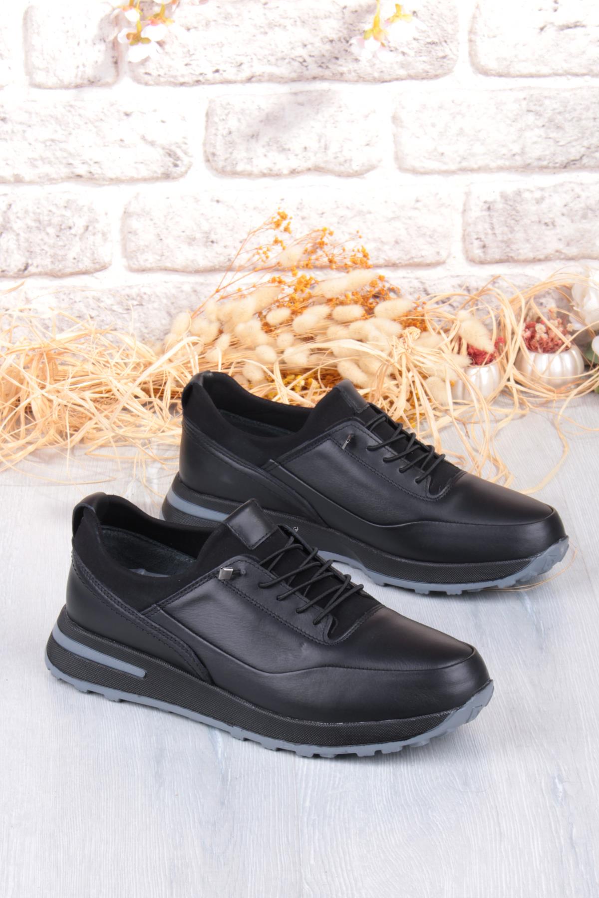 42860 Face Hafif Rahat Lastik Bağcıklı Hakiki Deri Erkek Ayakkabı - Görsel 2