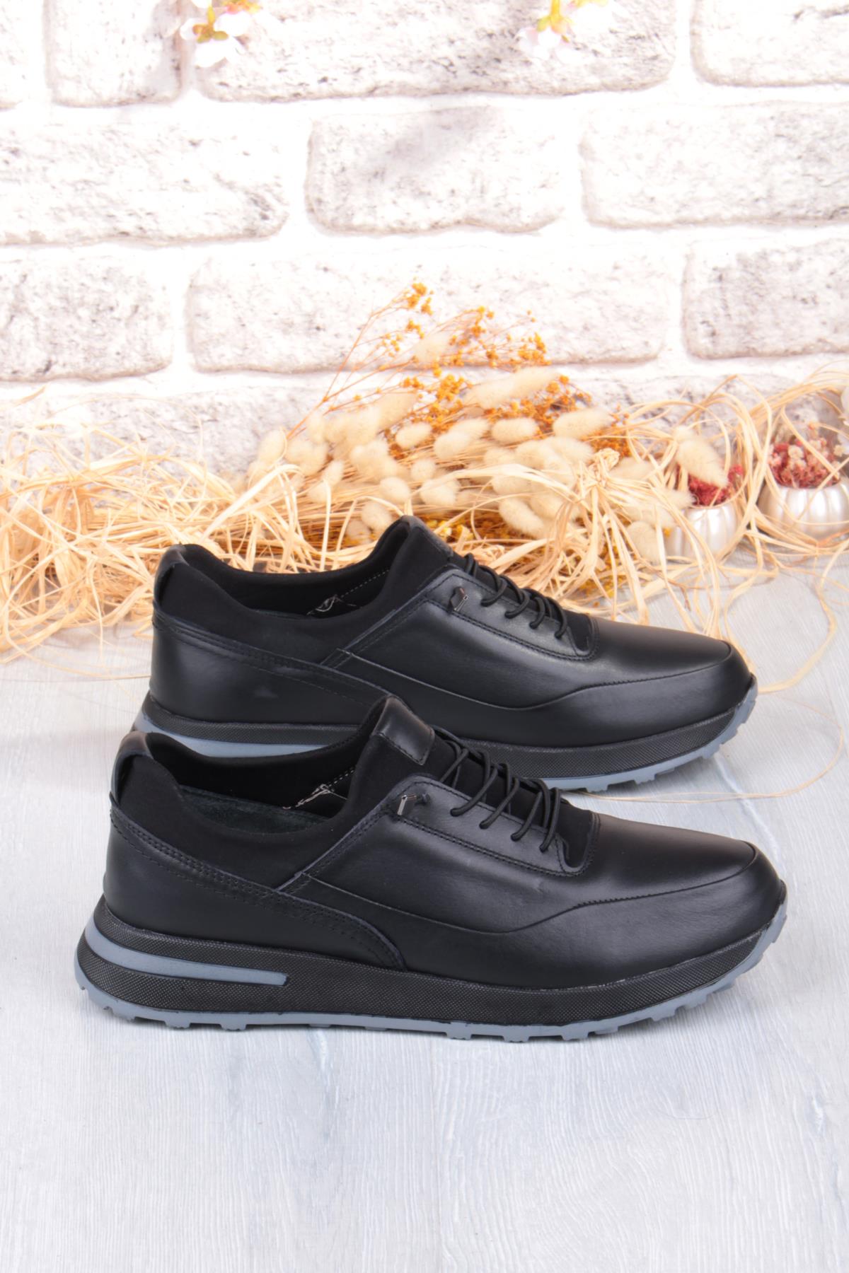 42860 Face Hafif Rahat Lastik Bağcıklı Hakiki Deri Erkek Ayakkabı - Görsel 3