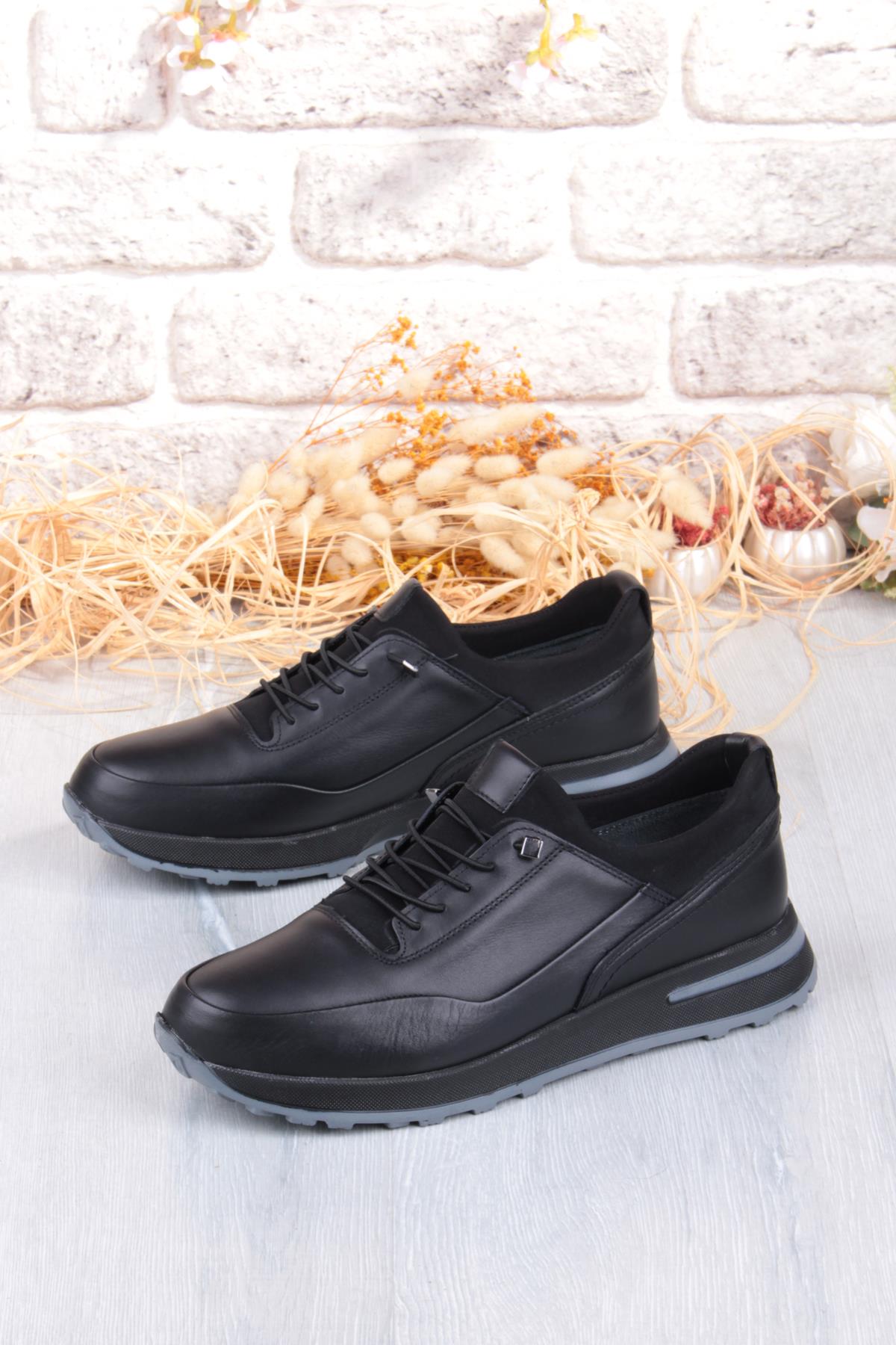 42860 Face Hafif Rahat Lastik Bağcıklı Hakiki Deri Erkek Ayakkabı - Görsel 5