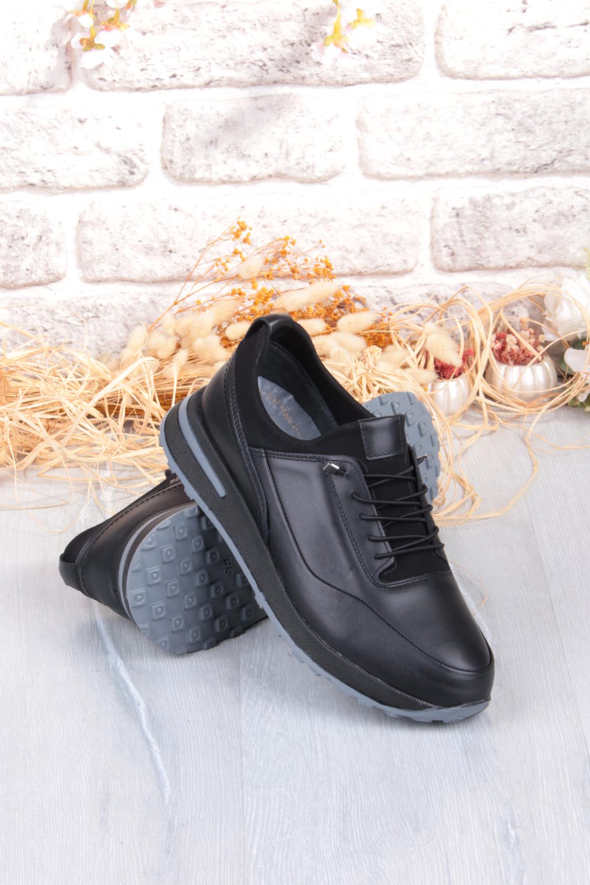 42860 Face Hafif Rahat Lastik Bağcıklı Hakiki Deri Erkek Ayakkabı - Görsel 7