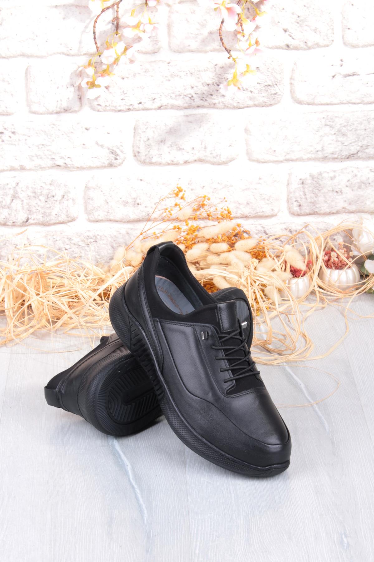 32860 Face Rahat Lastik Bağcıklı Kauçuk Taban Hakiki Deri Erkek Ayakkabı - Görsel 7