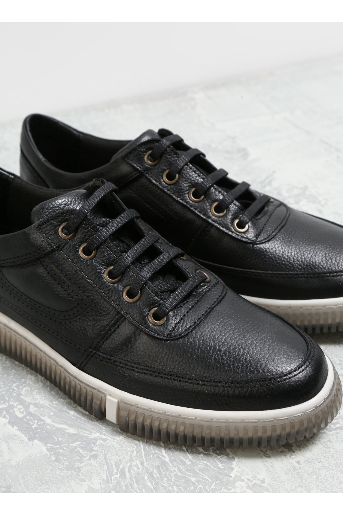 Siyah Erkek Deri Sneaker YORKE - Görsel 6