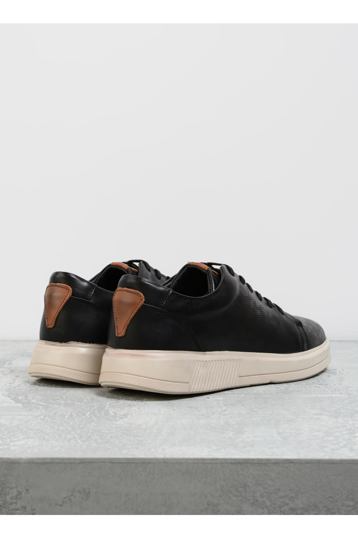 Siyah Erkek Deri Sneaker REODENDO - Görsel 4