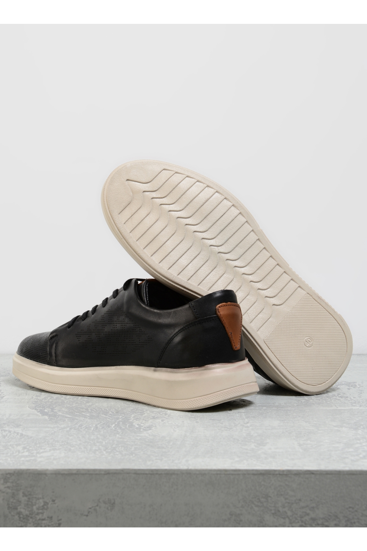 Siyah Erkek Deri Sneaker REODENDO - Görsel 5