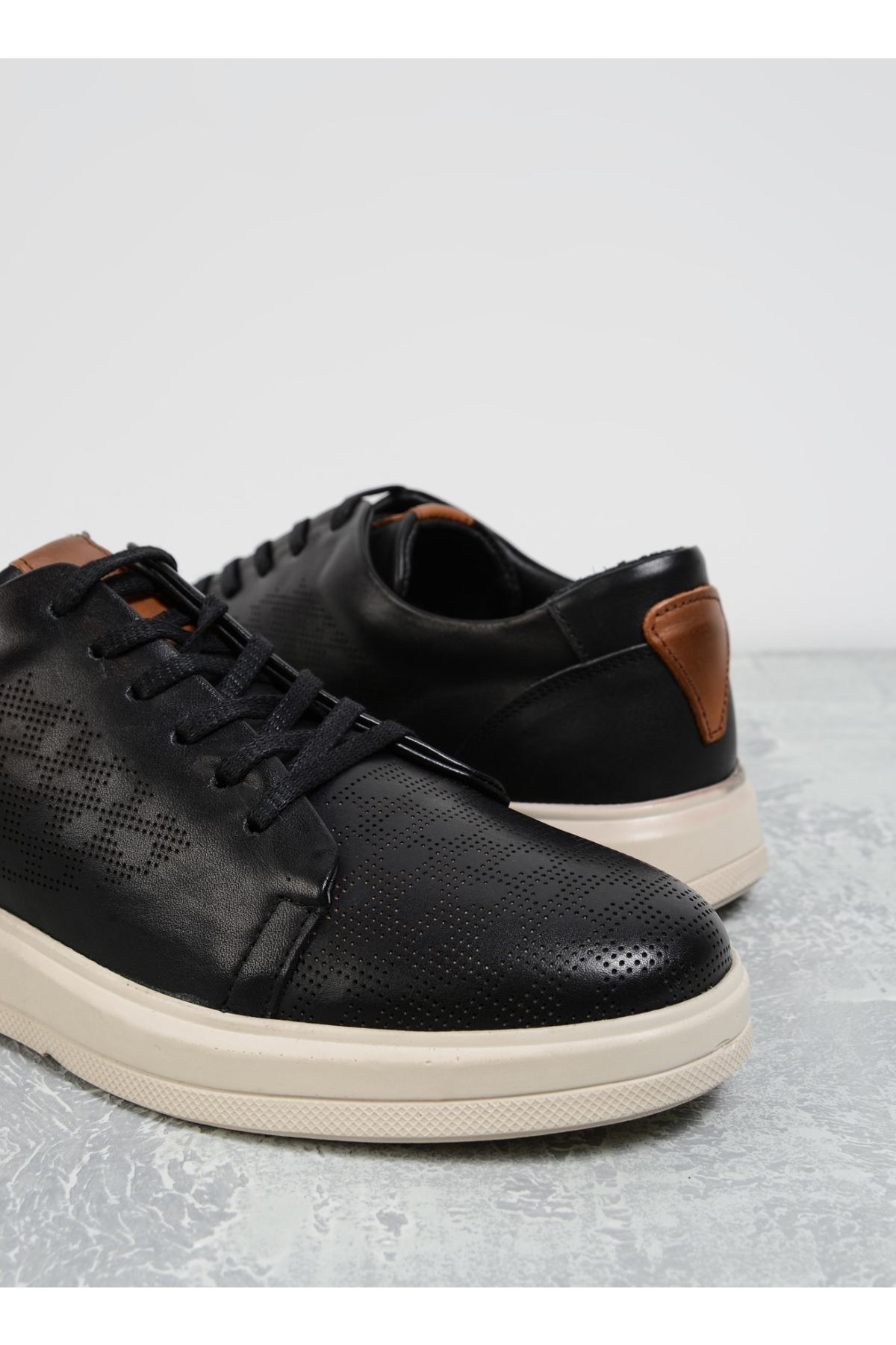 Siyah Erkek Deri Sneaker REODENDO - Görsel 6