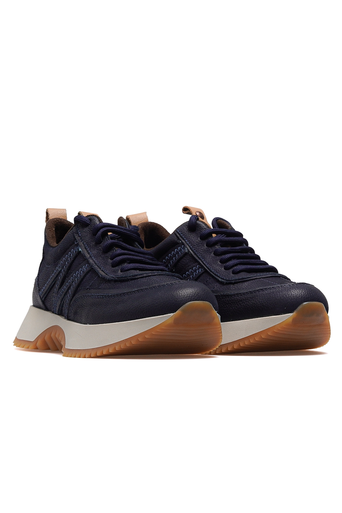 Kadın Hakiki Deri Sneaker Günlük Ayakkabı 25k D25ka-3700 Z Lacivert Nubuk - Görsel 6