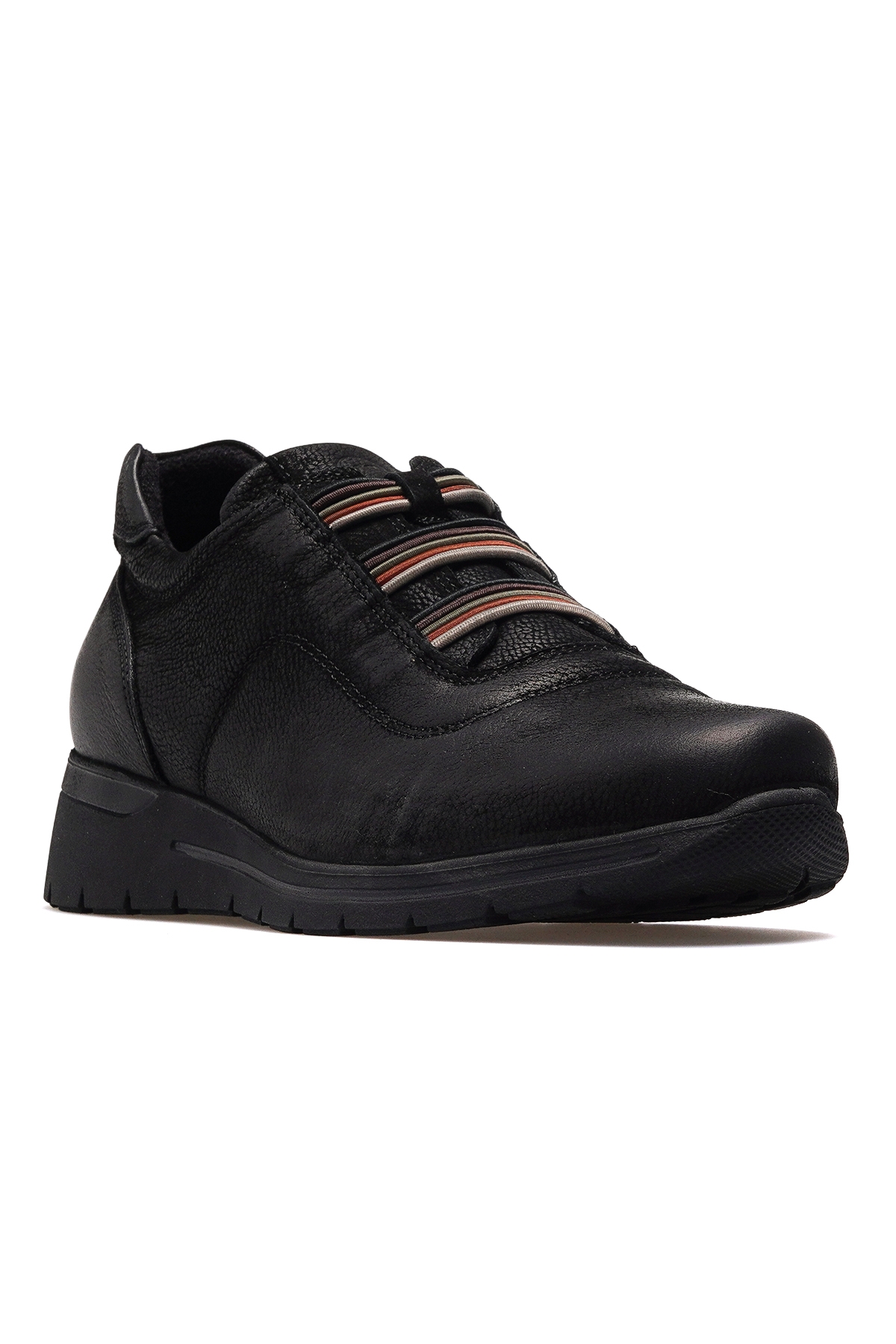 Kadın Hakiki Deri Casual Günlük Ayakkabı 25k D25ka-3545 Z Siyah Nubuk - Görsel 5