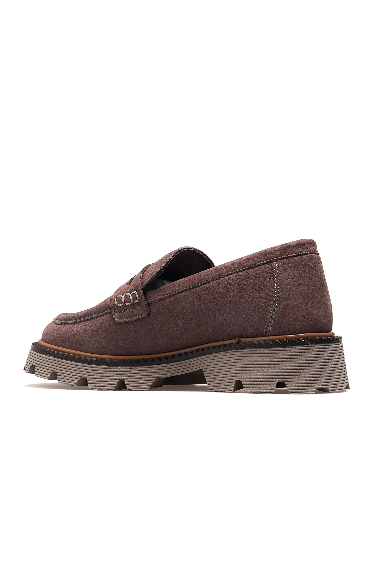 Kadın Hakiki Deri Loafer Günlük Ayakkabı 25k D25ka-3190 Z Vizon Nubuk - Görsel 4