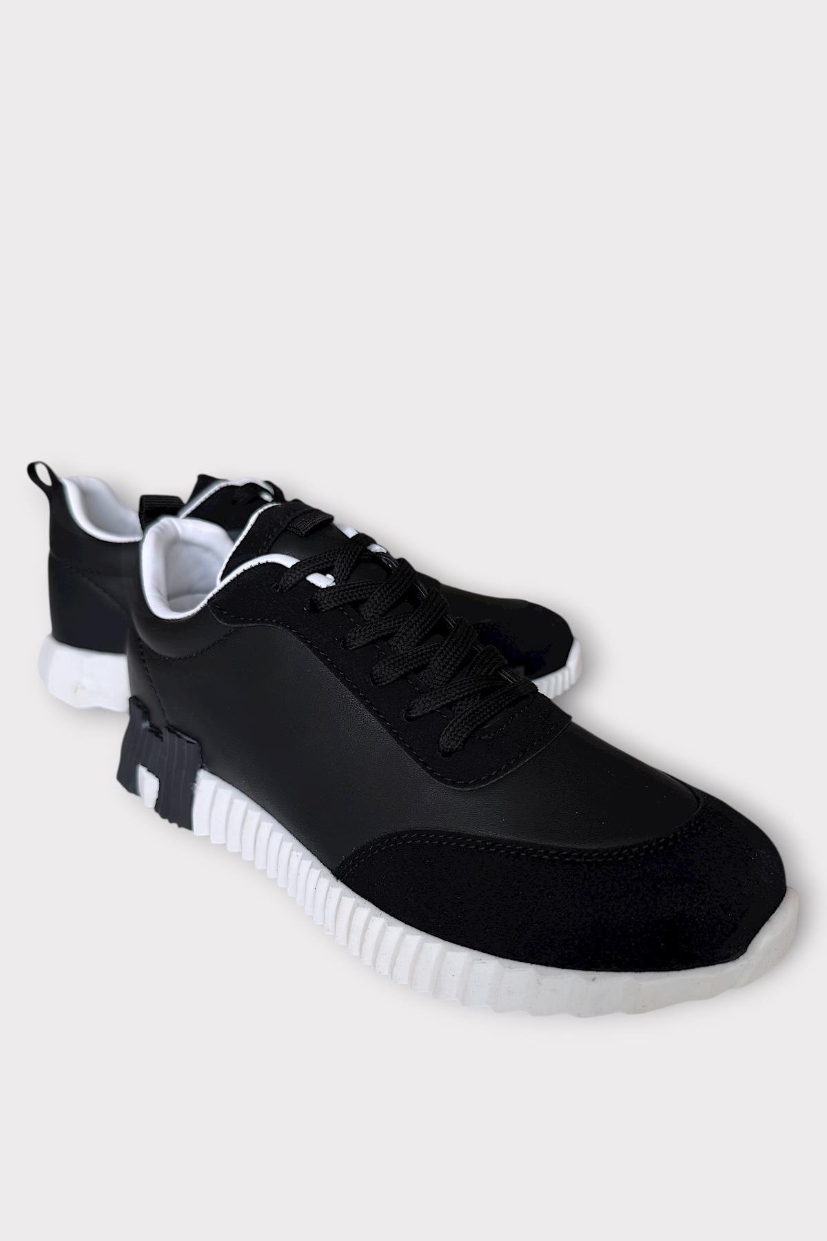 Erkek Günlük Sneaker Ayakkabı SİYAH - BEYAZ - Görsel 3