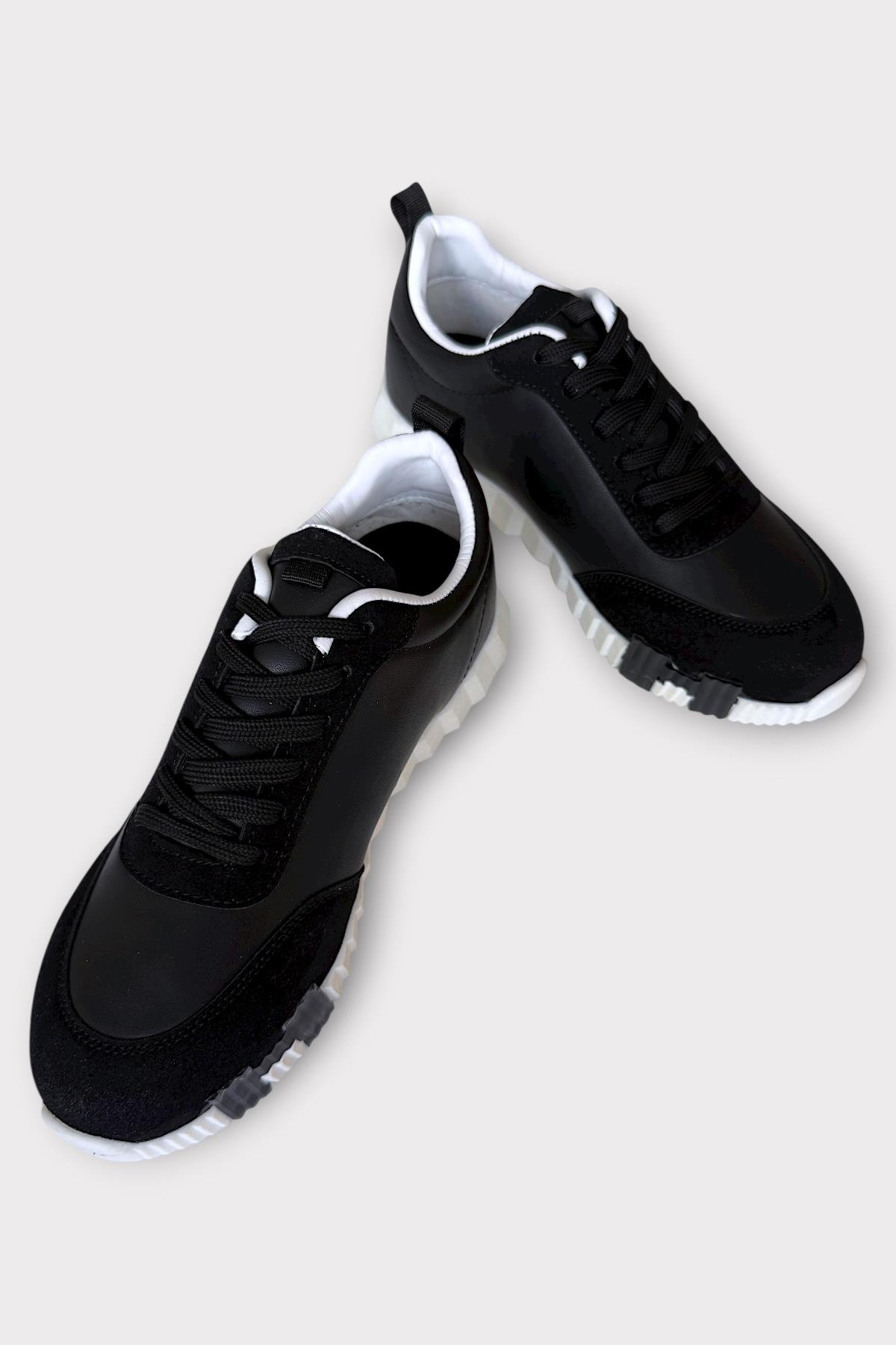 Erkek Günlük Sneaker Ayakkabı SİYAH - BEYAZ - Görsel 5