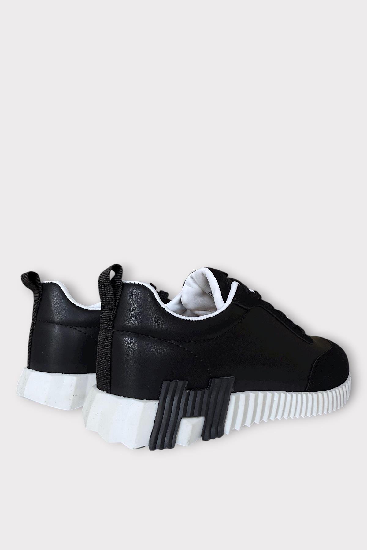 Erkek Günlük Sneaker Ayakkabı SİYAH - BEYAZ - Görsel 6