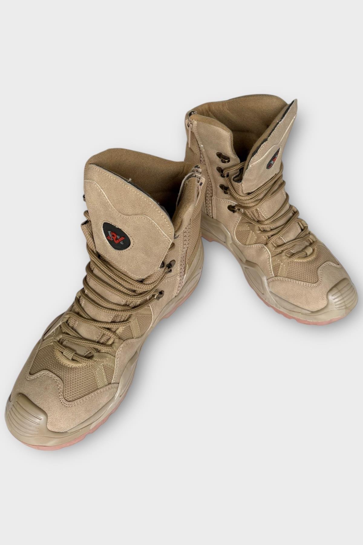 Kışlık Çöl Botu Taktikal Su Geçirmez ve Kaymaz Taban ErkekTrekking & Outdoor Bot BEJ - Görsel 5