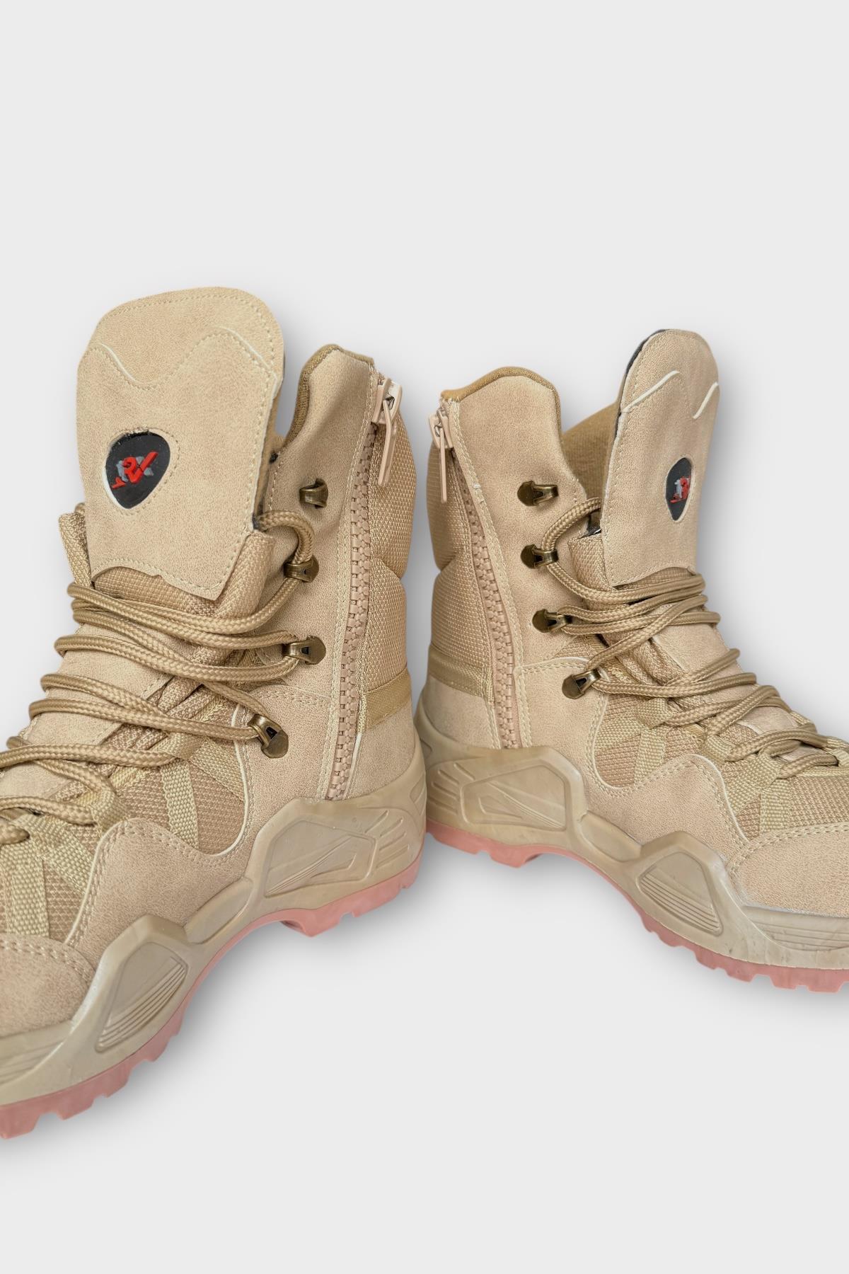 Kışlık Çöl Botu Taktikal Su Geçirmez ve Kaymaz Taban ErkekTrekking & Outdoor Bot BEJ - Görsel 6