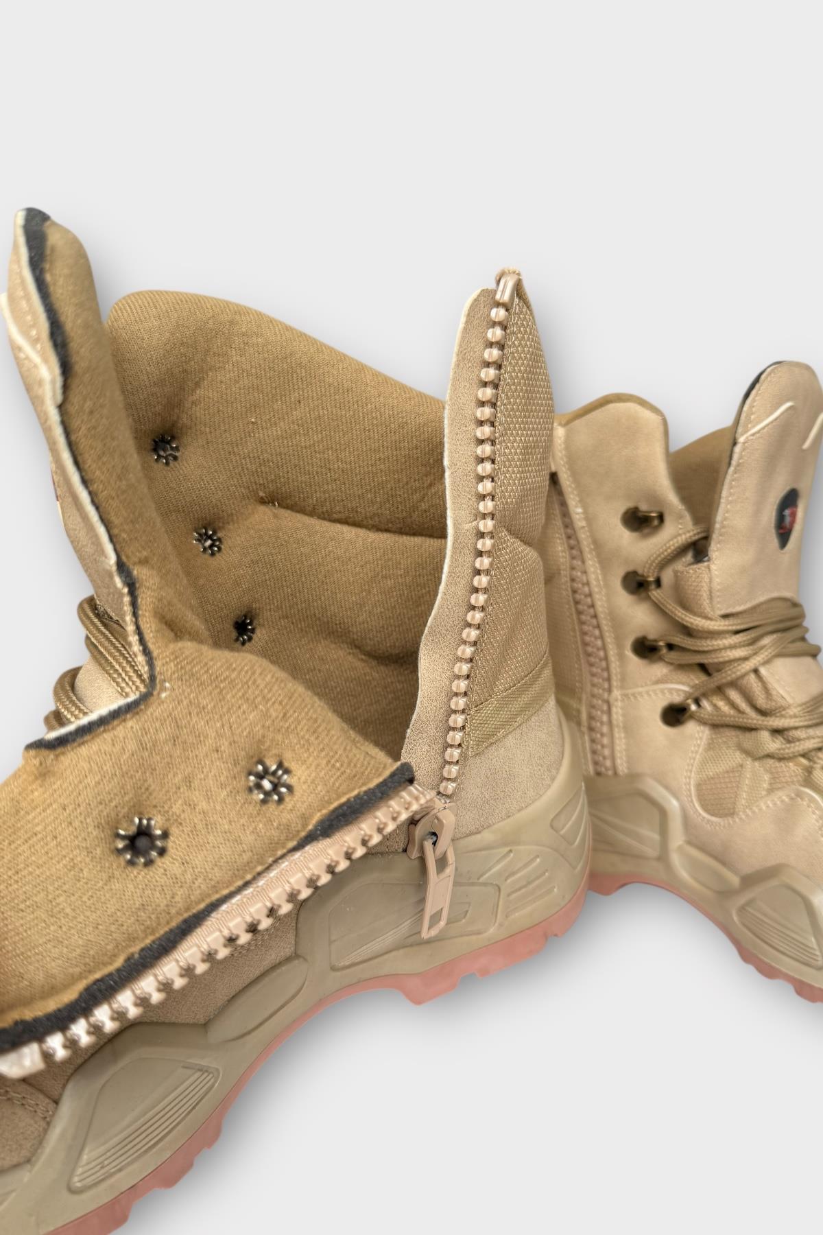 Kışlık Çöl Botu Taktikal Su Geçirmez ve Kaymaz Taban ErkekTrekking & Outdoor Bot BEJ - Görsel 7