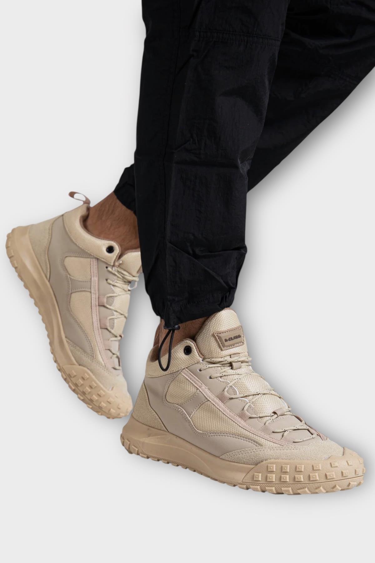 Deri Görünümlü Erkek Trekking &amp; Outdoor Bot Ayakkabı BEJ - Görsel 2