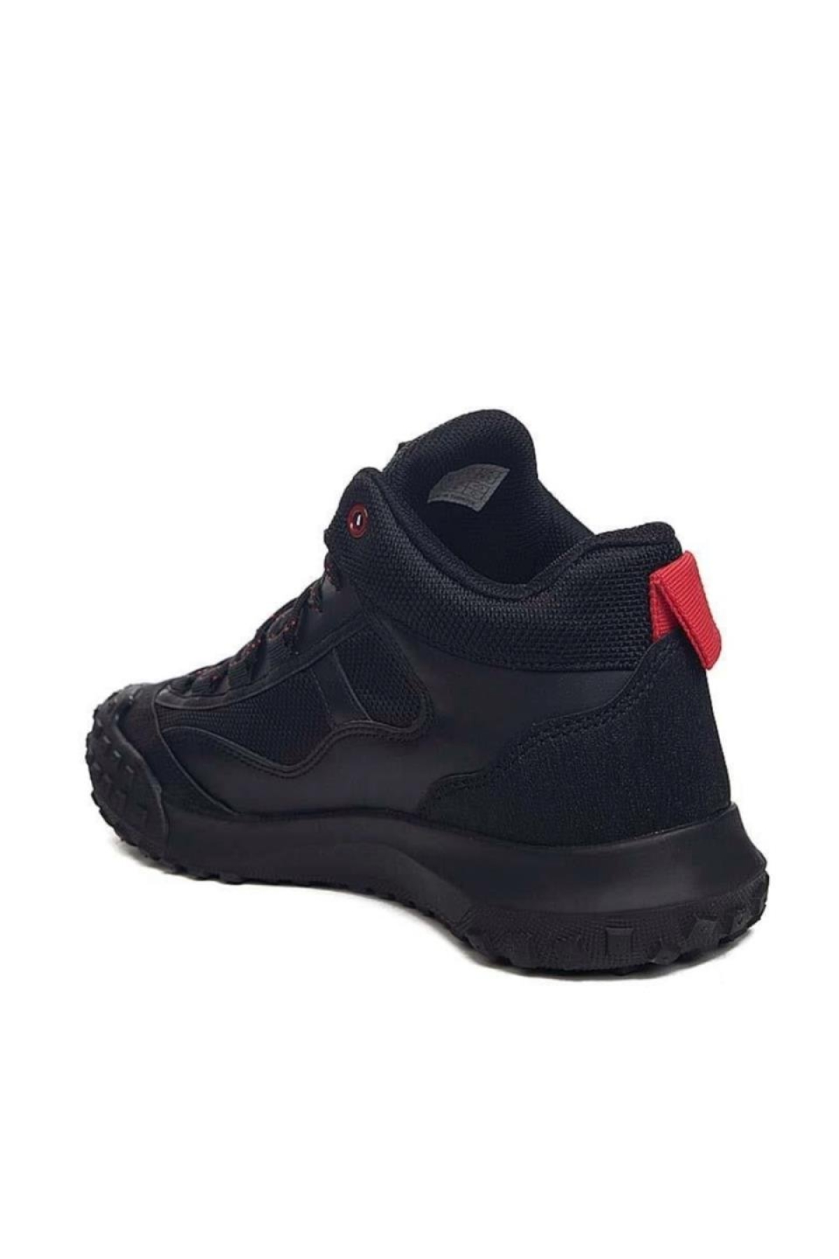 Deri Görünümlü Erkek Trekking &amp; Outdoor Bot Ayakkabı SİYAH - KIRMIZI - Görsel 7