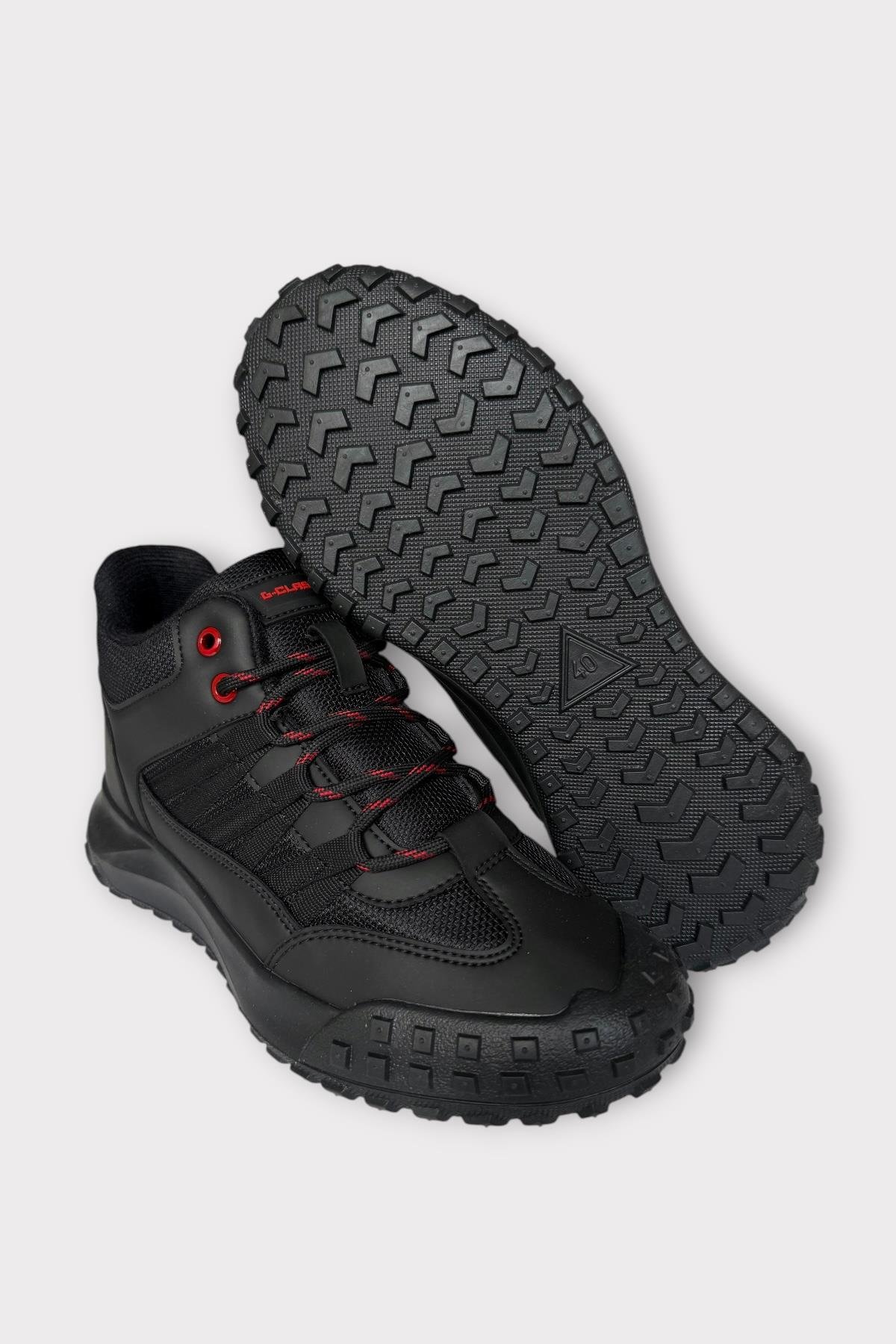 Su ve Soğuğa Dayanıklı Erkek Trekking Outdoor Bot SİYAH - KIRMIZI - Görsel 7