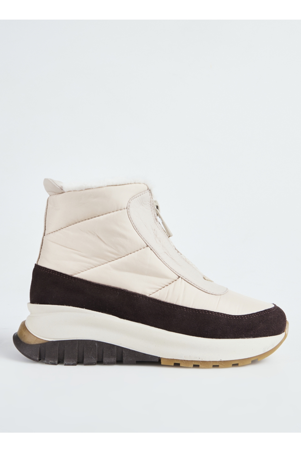 Süet + Deri Bej Kadın Kar Botu D-AYANDA - Görsel 2