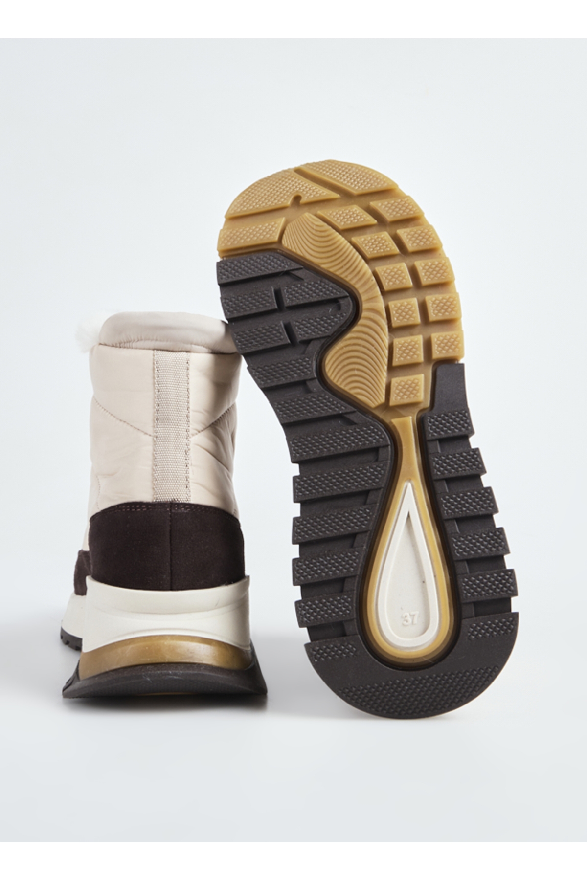 Süet + Deri Bej Kadın Kar Botu D-AYANDA - Görsel 5