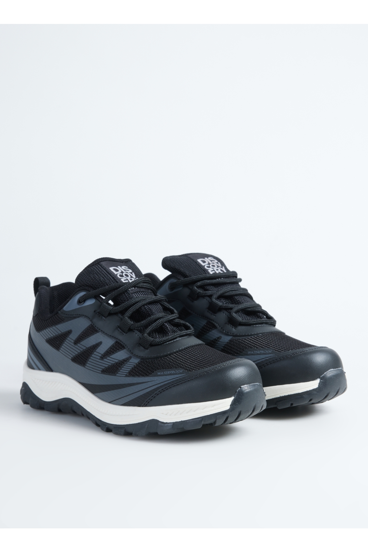 G-VARANASI-FARON Gri - Siyah Suni Deri - Tekstil Erkek Outdoor Ayakkabısı - Görsel 3