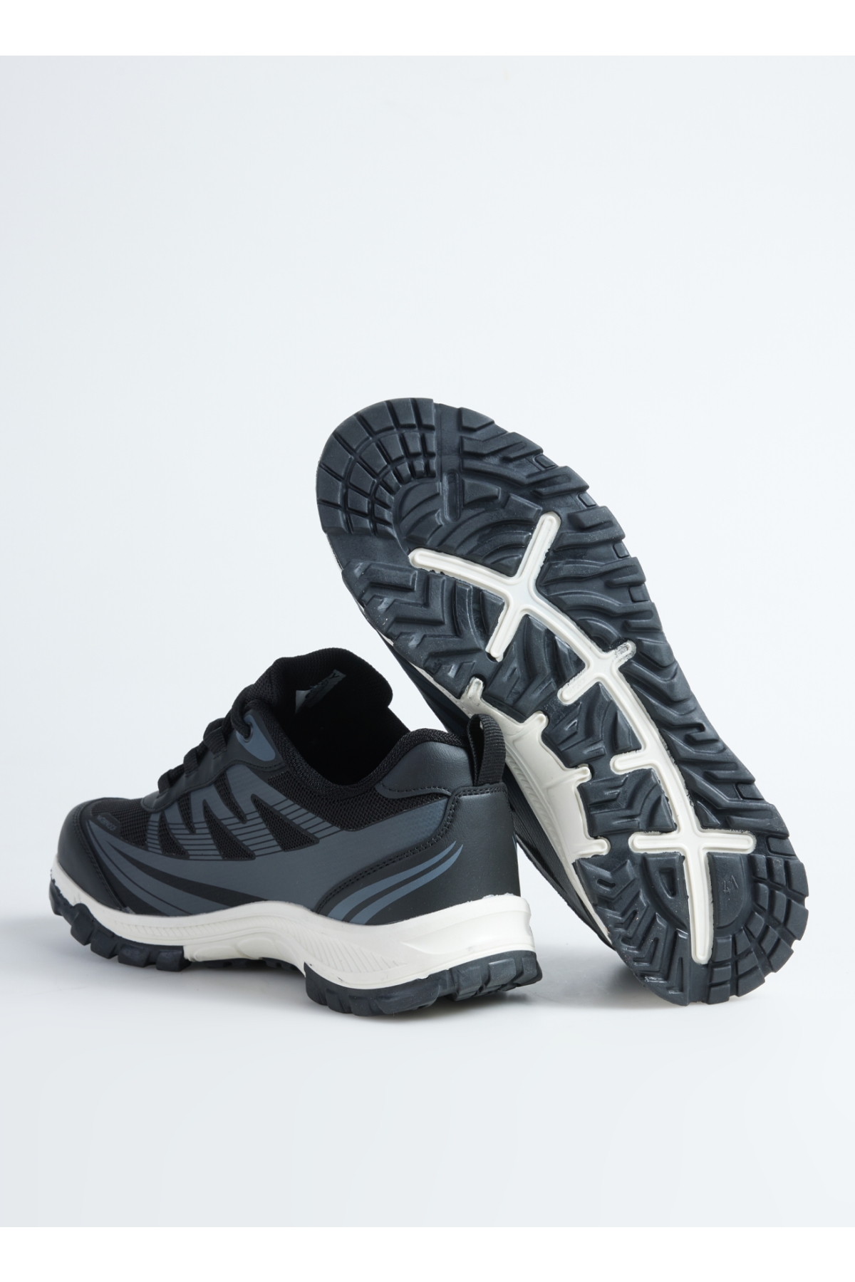 G-VARANASI-FARON Gri - Siyah Suni Deri - Tekstil Erkek Outdoor Ayakkabısı - Görsel 5