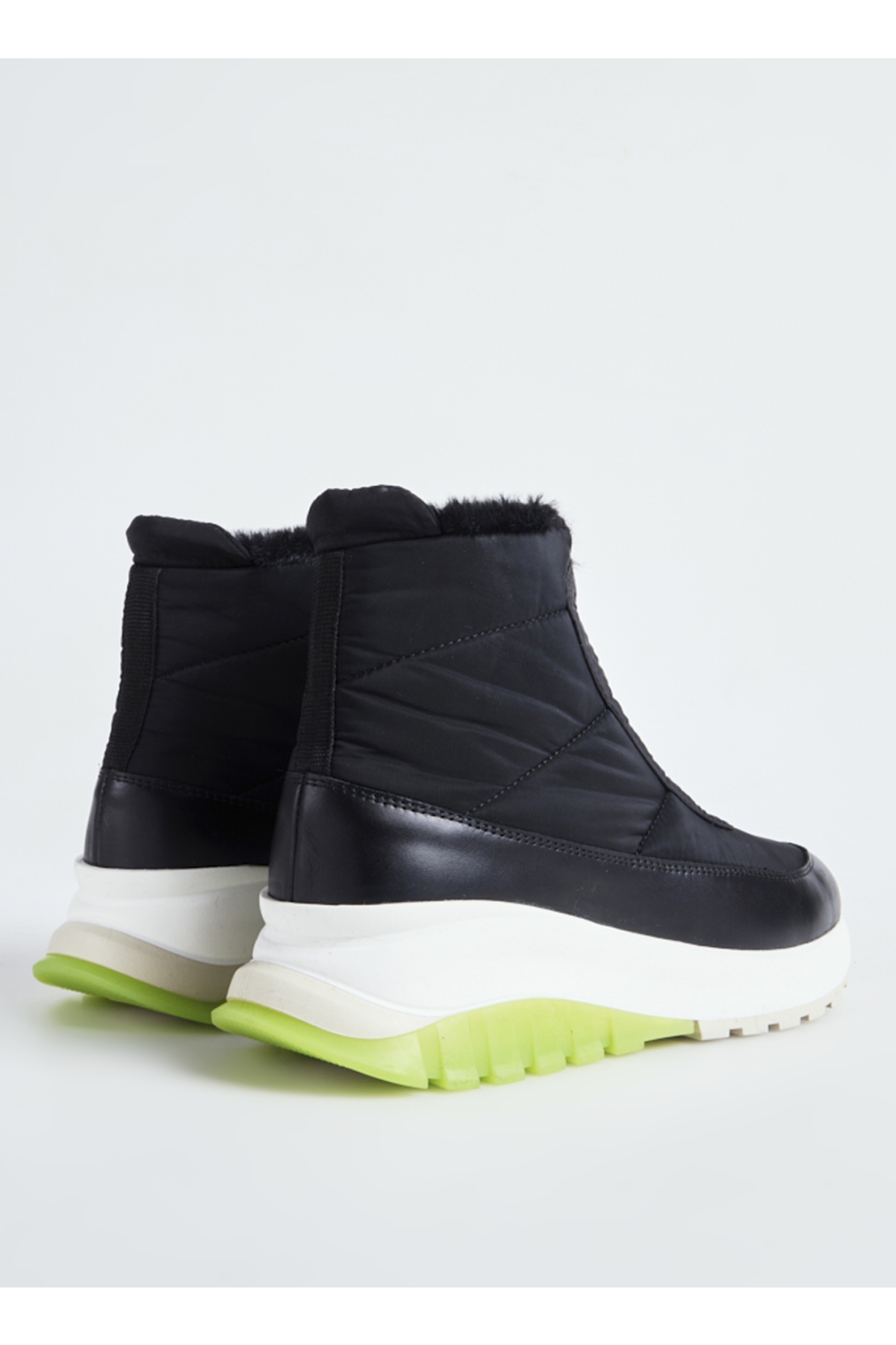 Süet + Deri Siyah Kadın Kar Botu D-AYANDA - Görsel 4