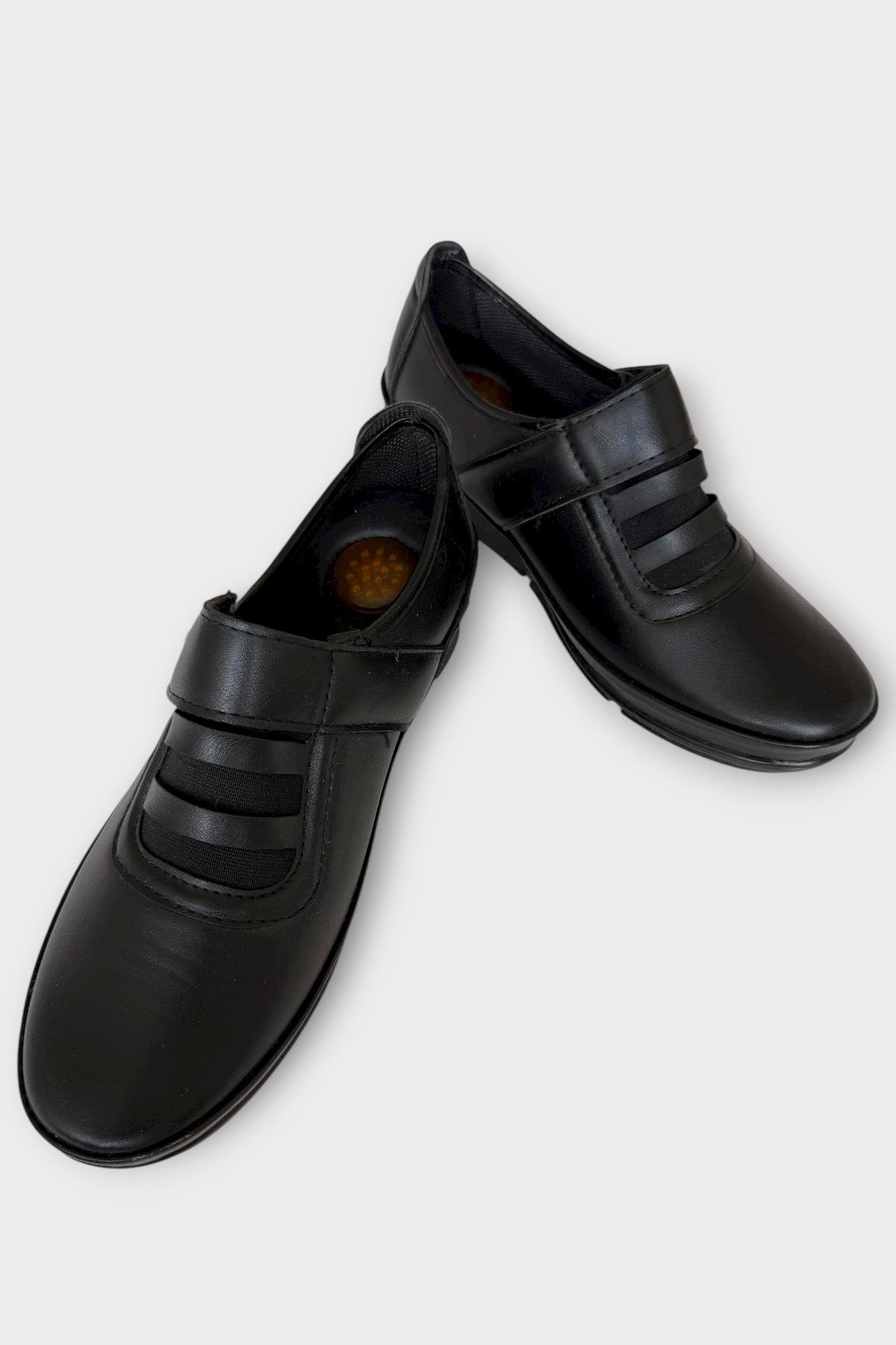 Cırtlı Ortopedik Anne Kadın Casual Ayakkabı SİYAH - Görsel 4