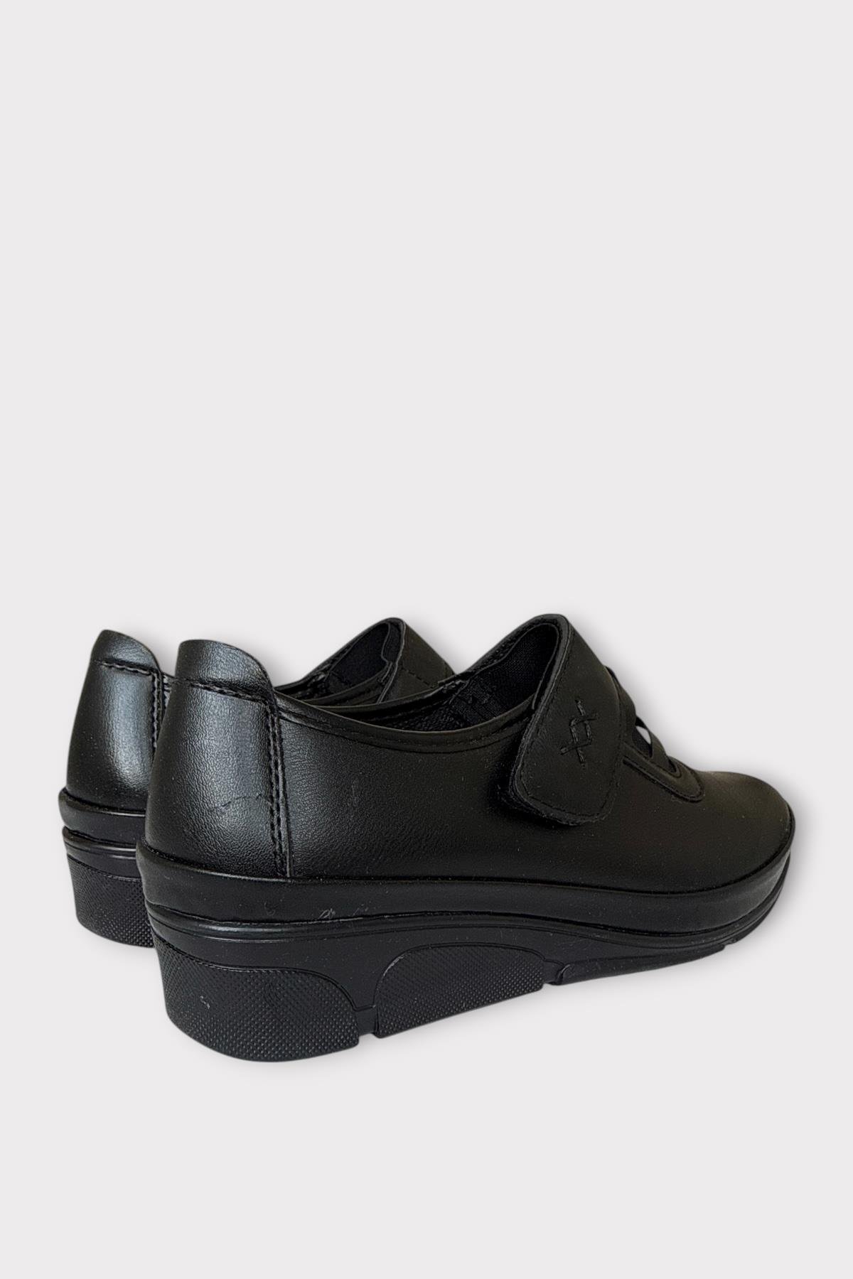 Cırtlı Ortopedik Anne Kadın Casual Ayakkabı SİYAH - Görsel 6