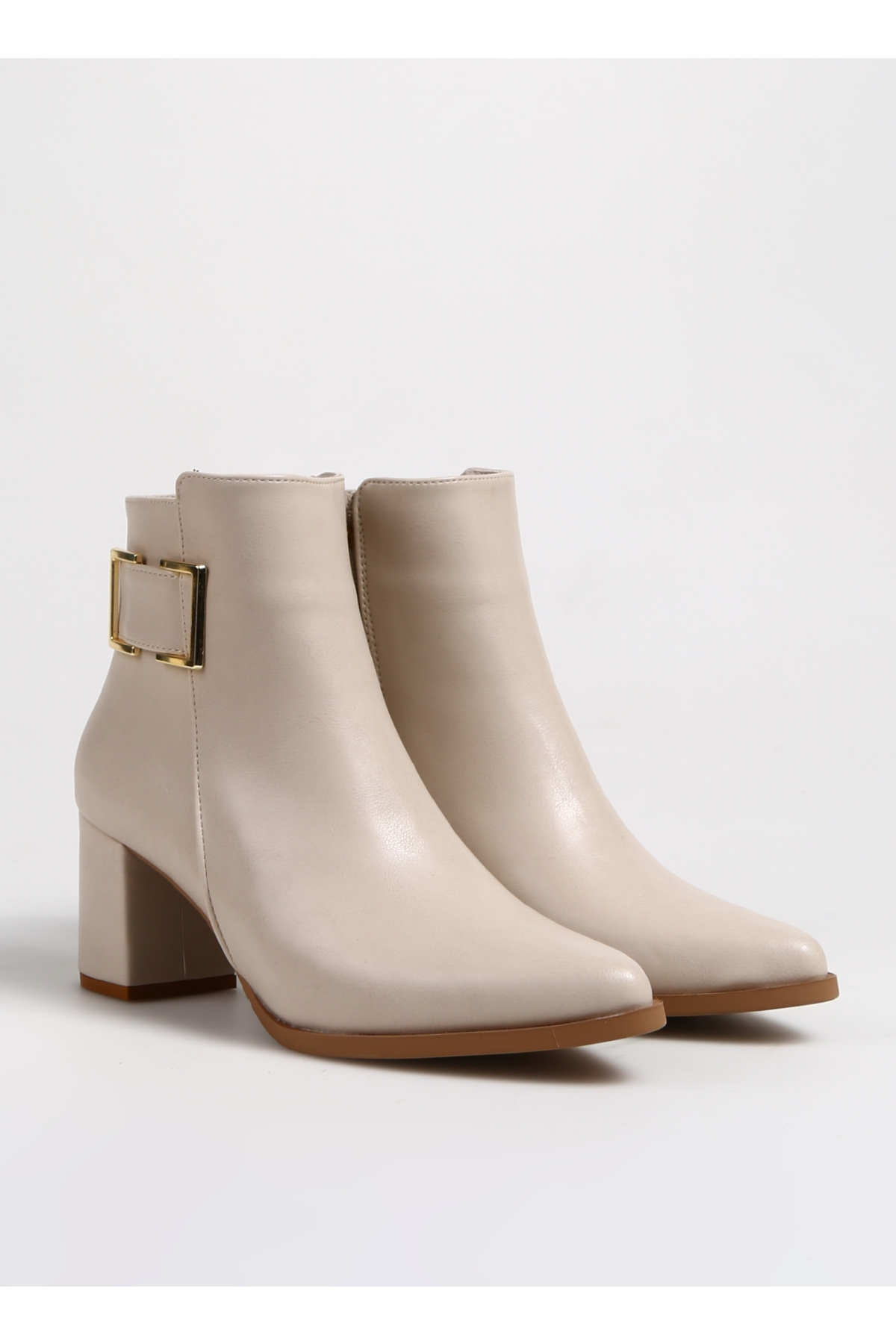 Bej Kadın Topuklu Bot HAYLE - Görsel 3