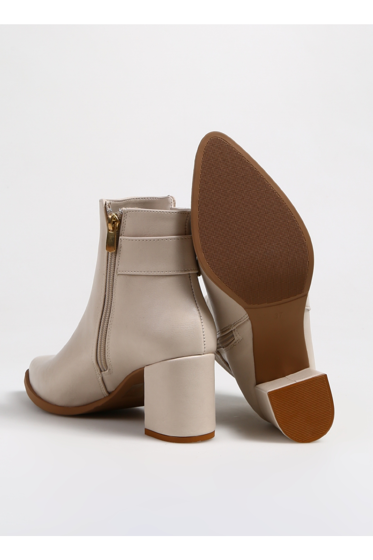 Bej Kadın Topuklu Bot HAYLE - Görsel 5