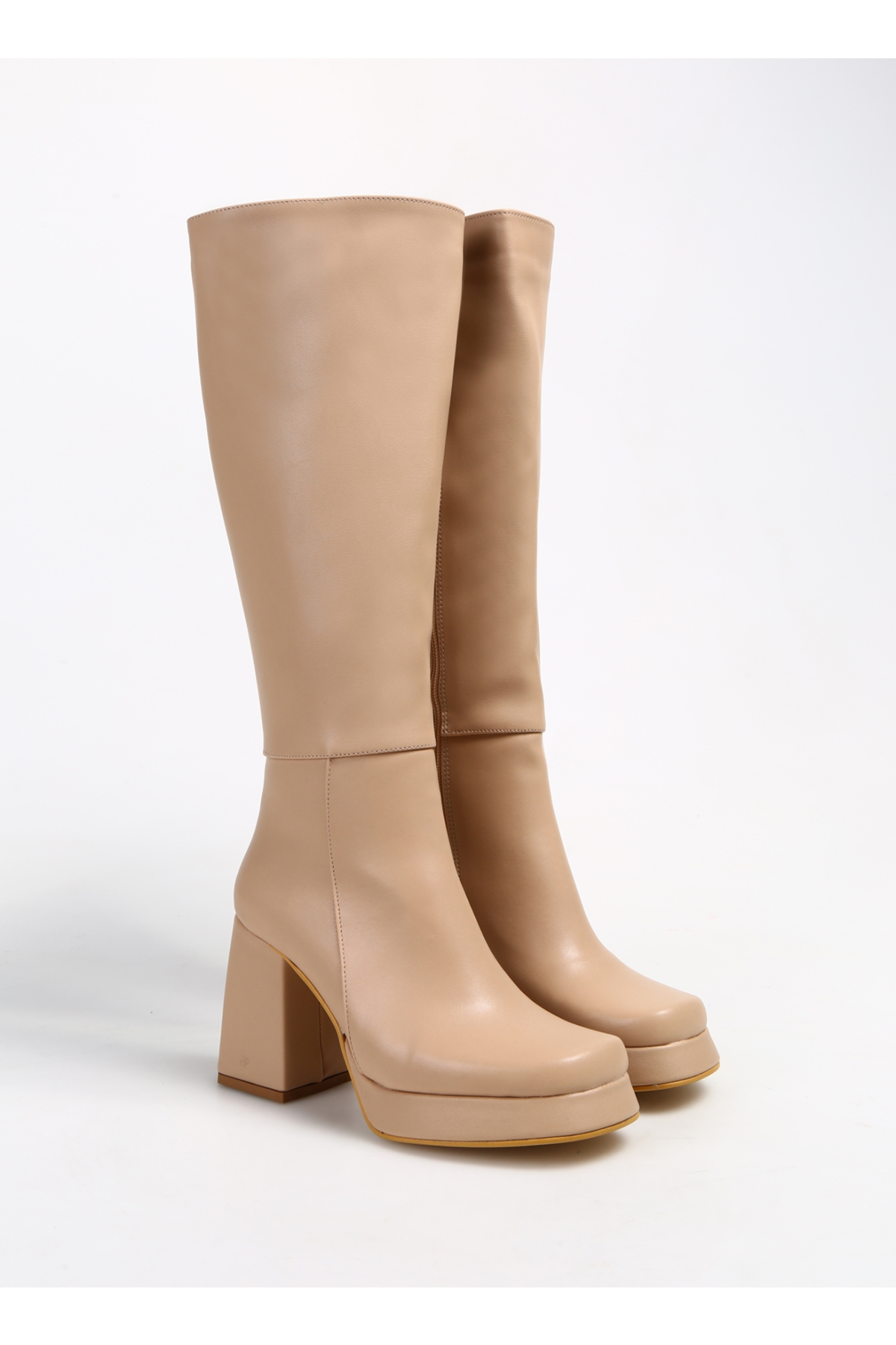 Pudra Kadın Topuklu Çizme ZUHRA - Görsel 3