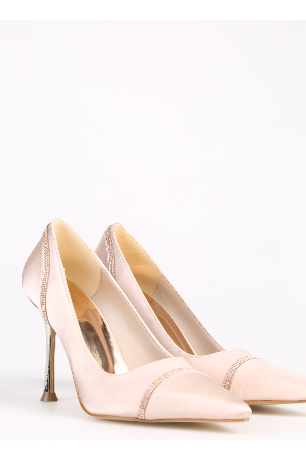Ekru Kadın Saten Topuklu Ayakkabı PIETRA - Görsel 6