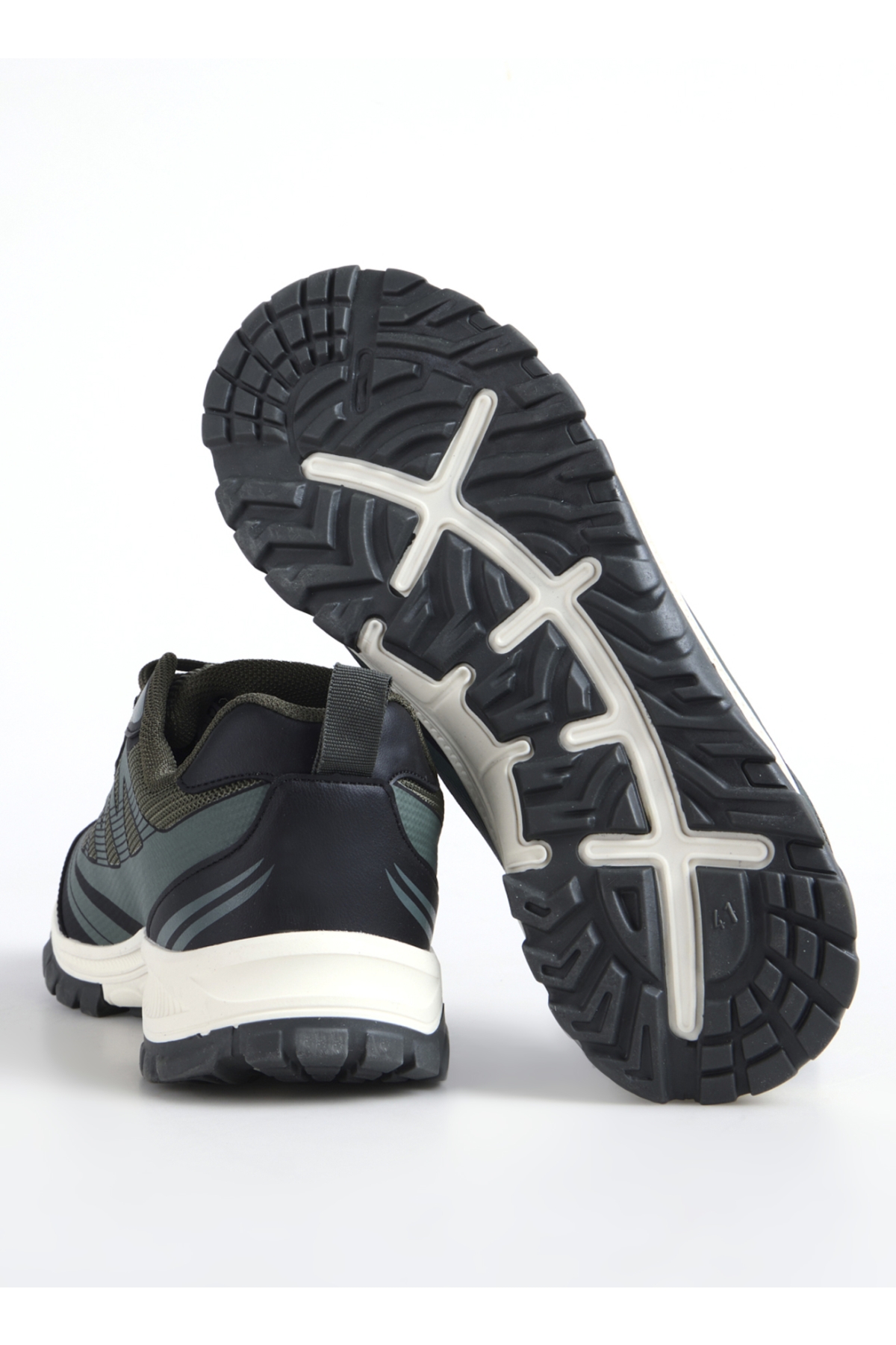 G-VARANASI-FARON Haki Suni Deri - Tekstil Erkek Outdoor Ayakkabısı - Görsel 9