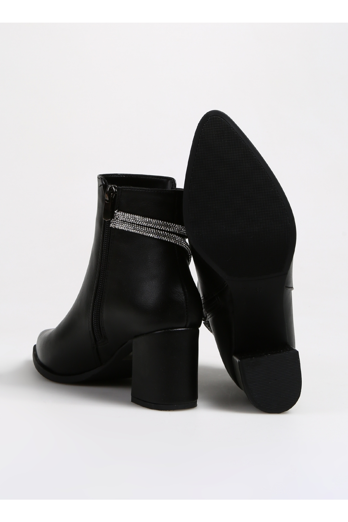 Siyah Kadın Topuklu Bot CHURCH - Görsel 5