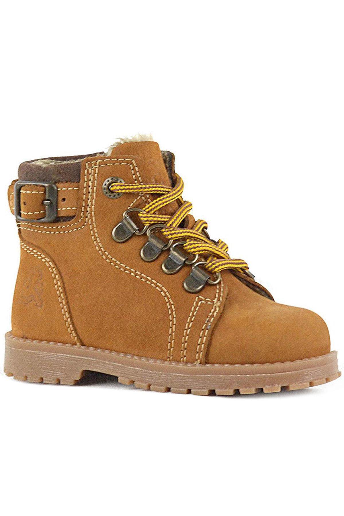 Griffon Hakiki Deri Sarı Kürklü Çocuk Bot - Görsel 2