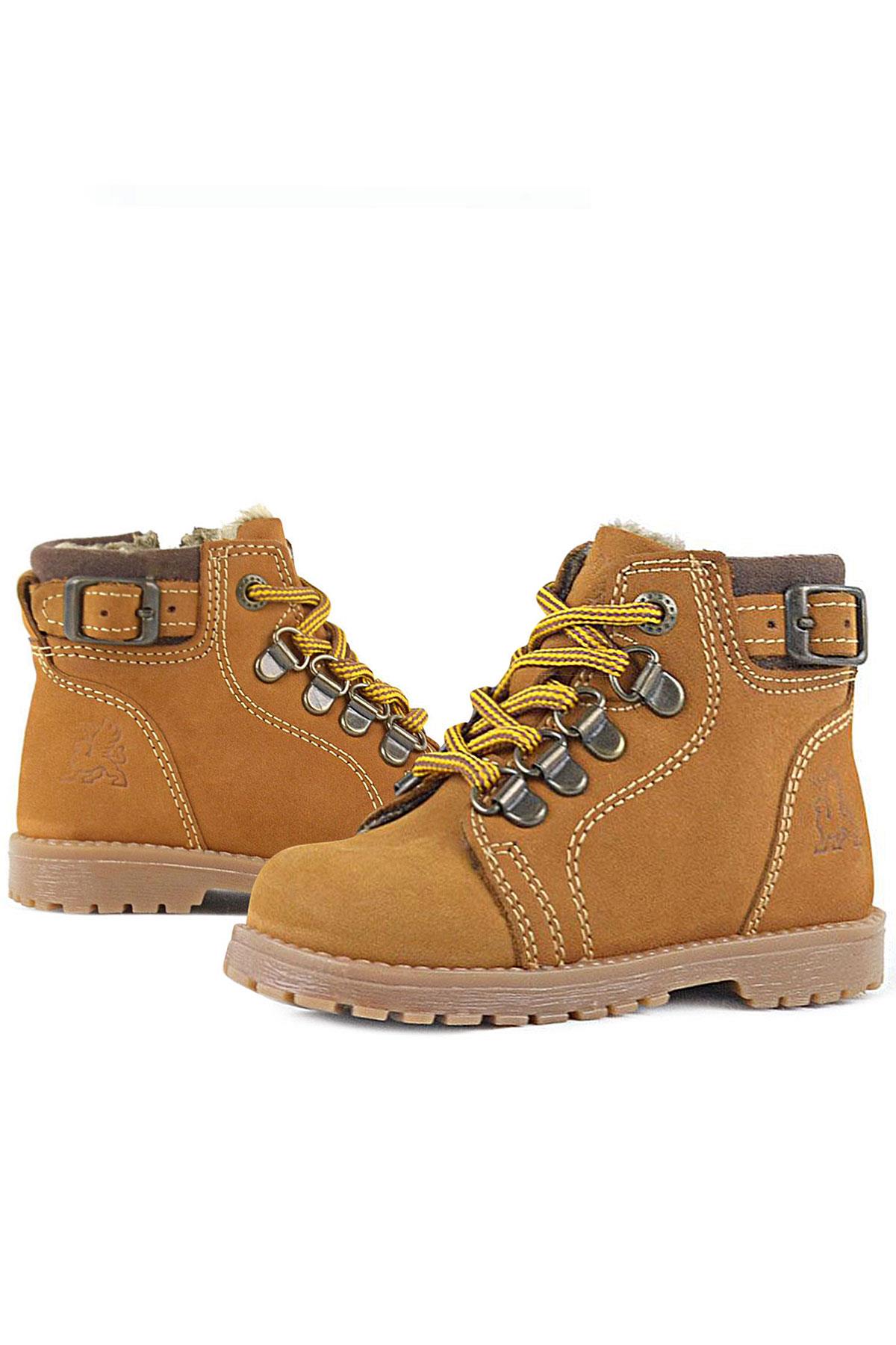 Griffon Hakiki Deri Sarı Kürklü Çocuk Bot - Görsel 7