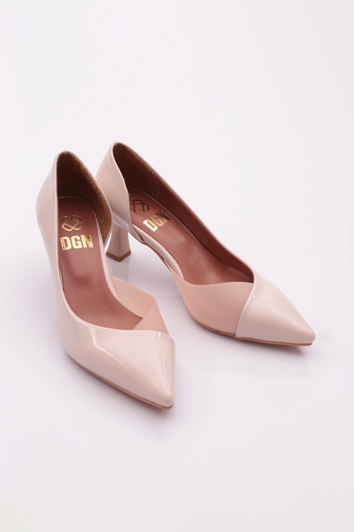 353 Kadin Yani Transparan Sivri Burun Parmak Dekolteli Topuklu Ayakkabi - Görsel 3